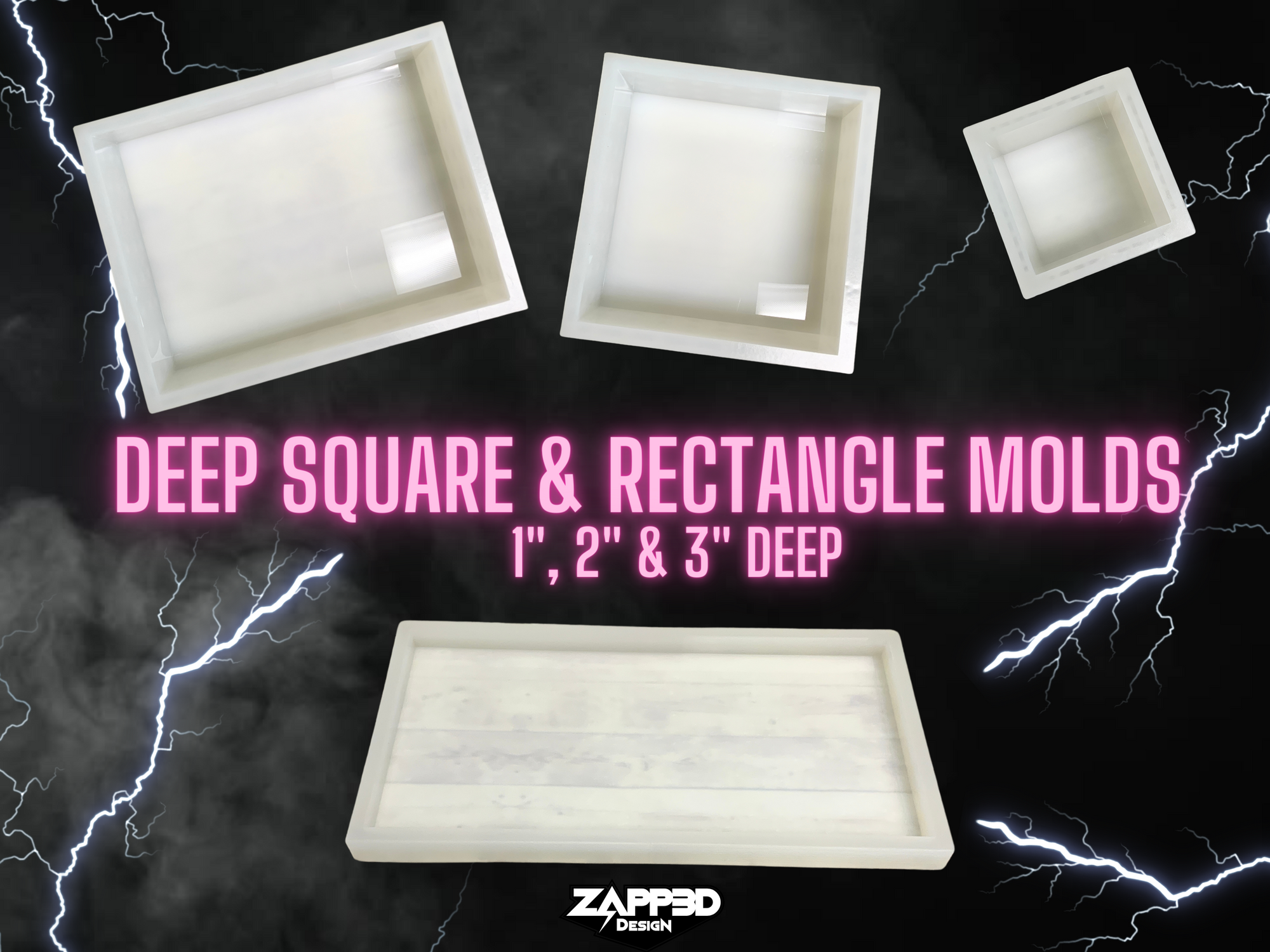 Deep Square & Rectangle Molds - 1" - 2" - 3" Deep