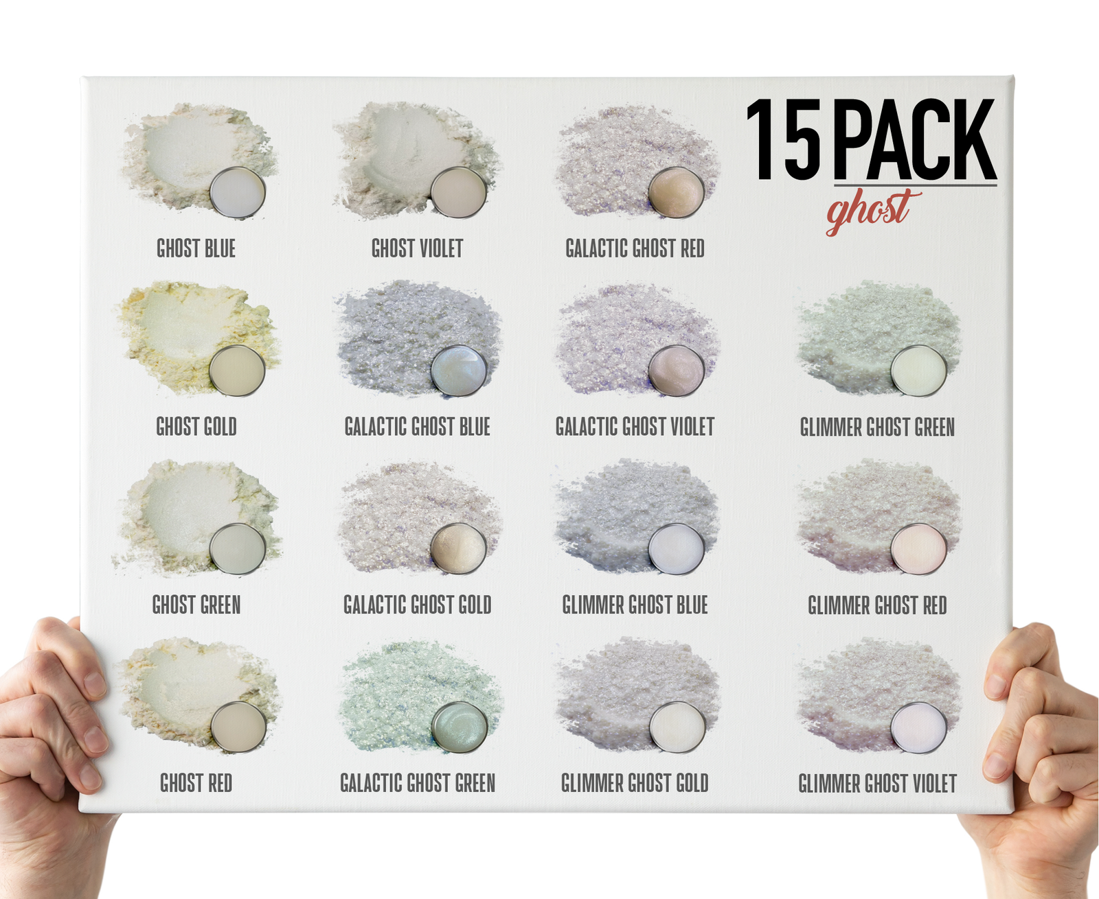 15 Color Ghosts Pigment Powder Variety Pack Set