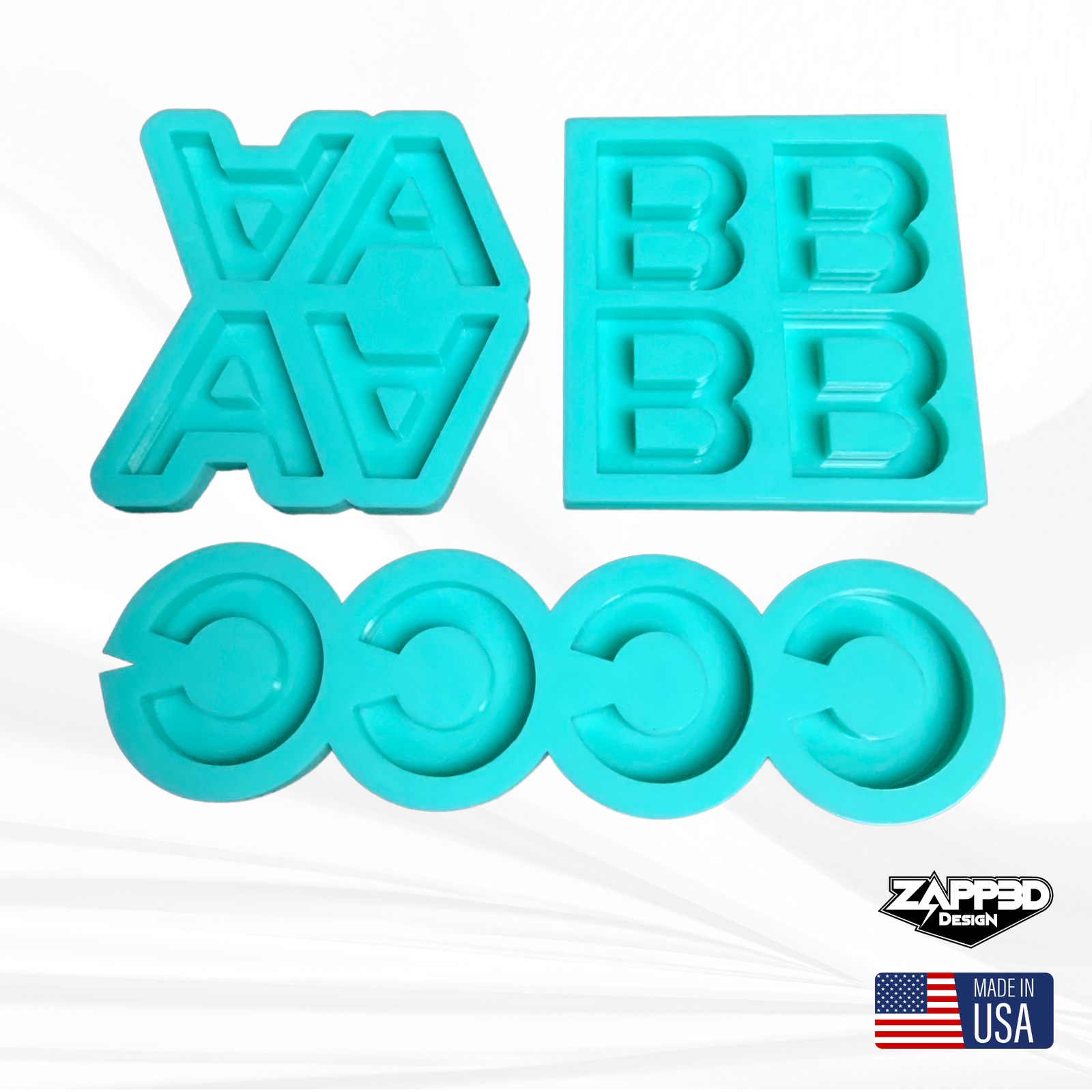 Alphabet Mold | 1.5" Tall, Full Reverse | Uppercase Alphabet Mold, Keychain Mold, Magnet Mold