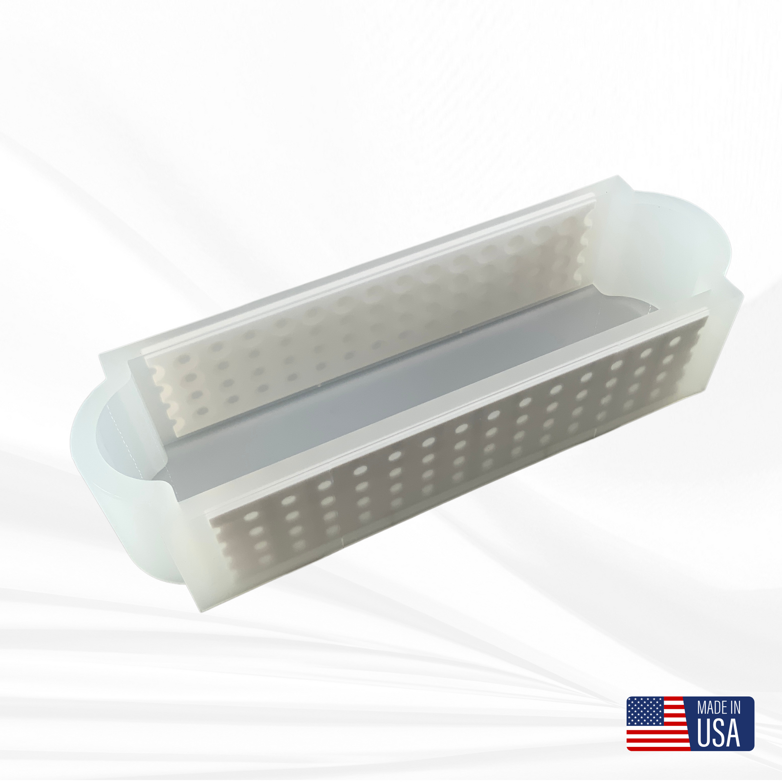 14" x 3.7" x 3" Deep Rectangle Silicone Mold with Rounded Ends, Renaissance Collection