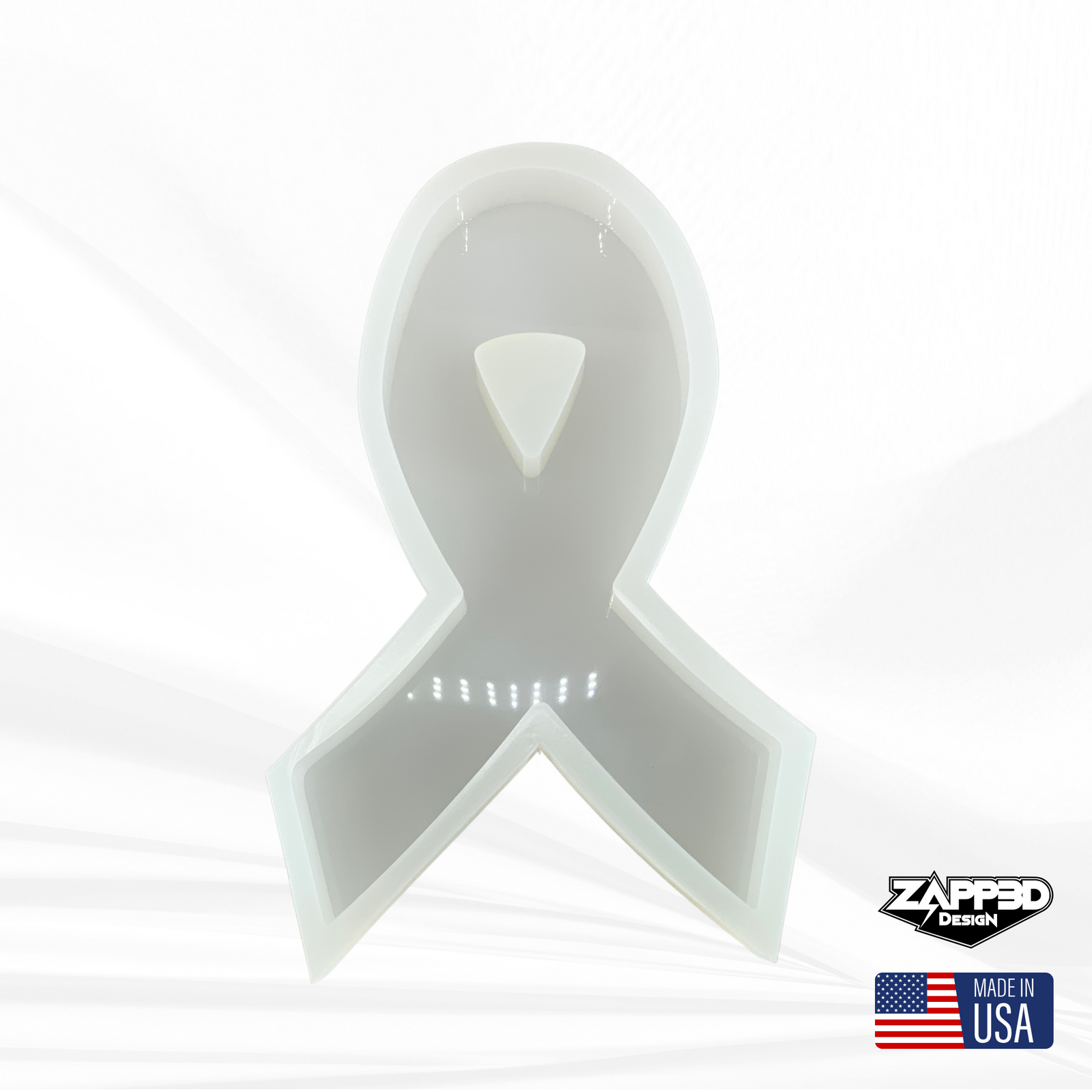 Cancer Awareness Ribbon Mold | 13" x 8" x 1.25" | Cancer Ribbon Mold, Ribbon Mold