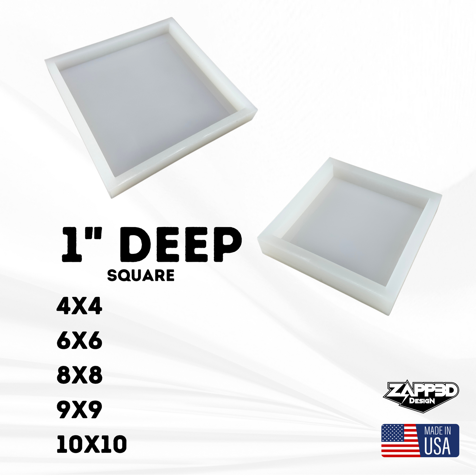 1" Deep Square Molds, | 9 Sizes |