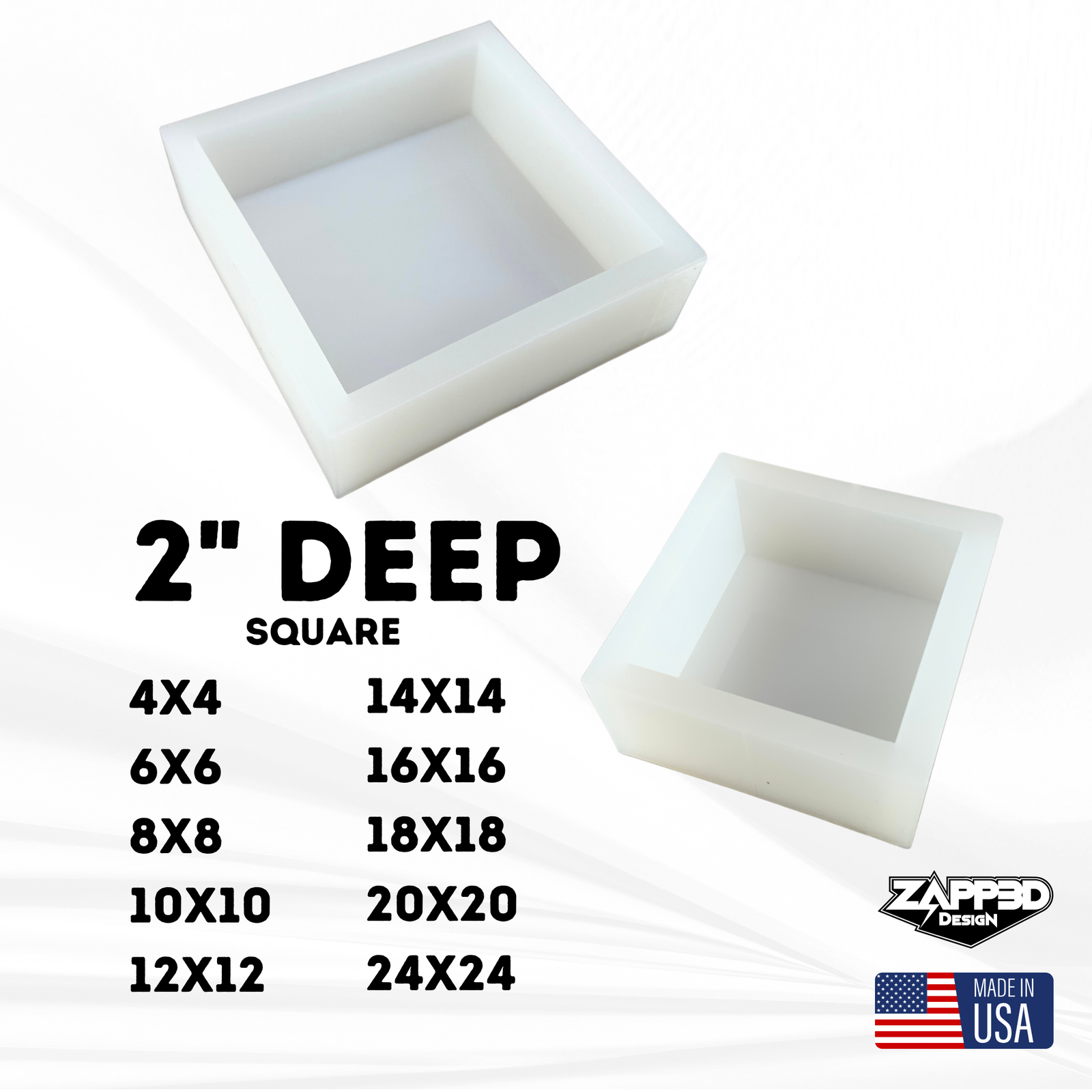 2" Deep Square Mold | 10 Sizes |