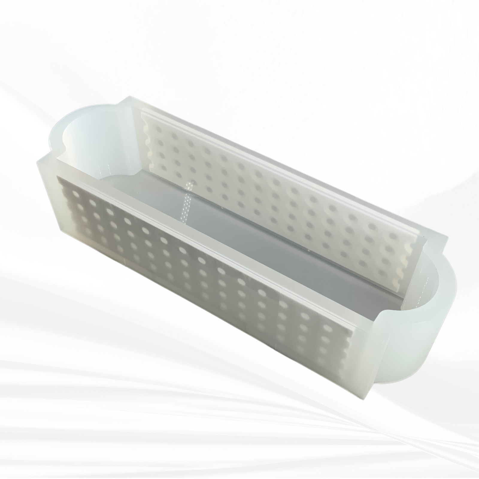 14" x 3.7" x 3" Deep Rectangle Silicone Mold with Rounded Ends, Renaissance Collection