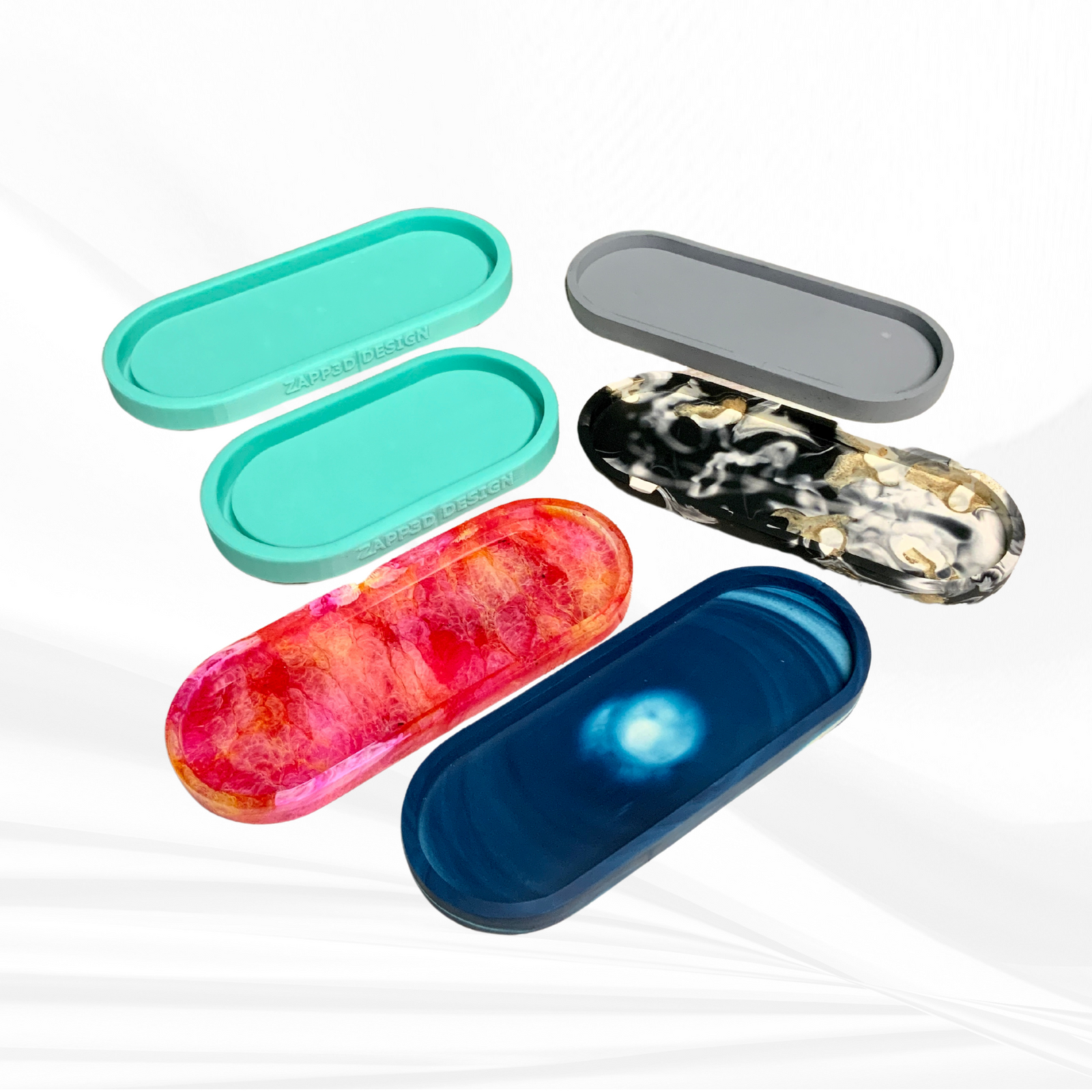 Pill Tray Mold | Sizes - 7", 9" | 2 Styles | Oval Tray Mold