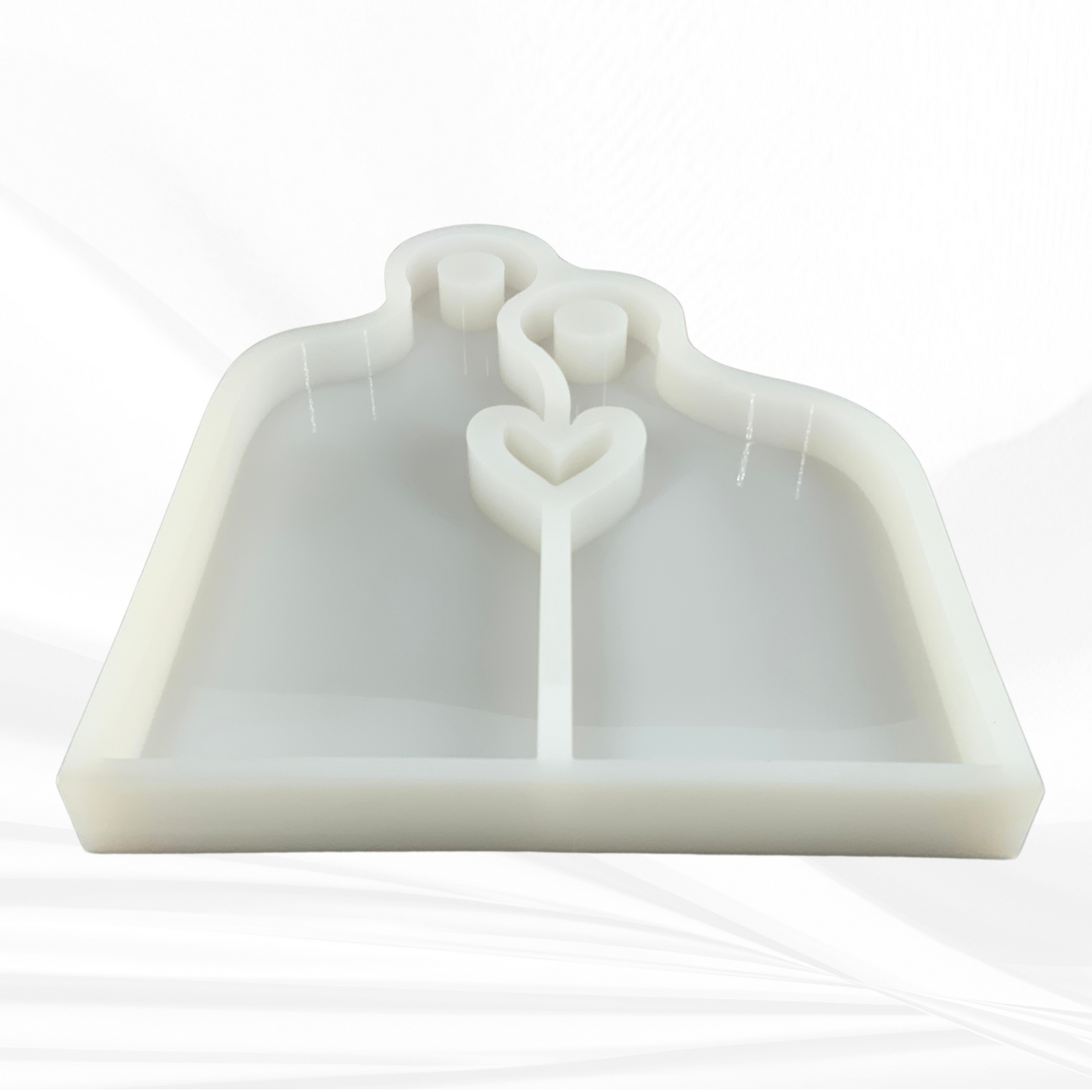 17" X 14" x 1.25" Romeo & Juliet Nesting Heart Serving Board Set Silicone Mold - Nesting Charcuterie Mold