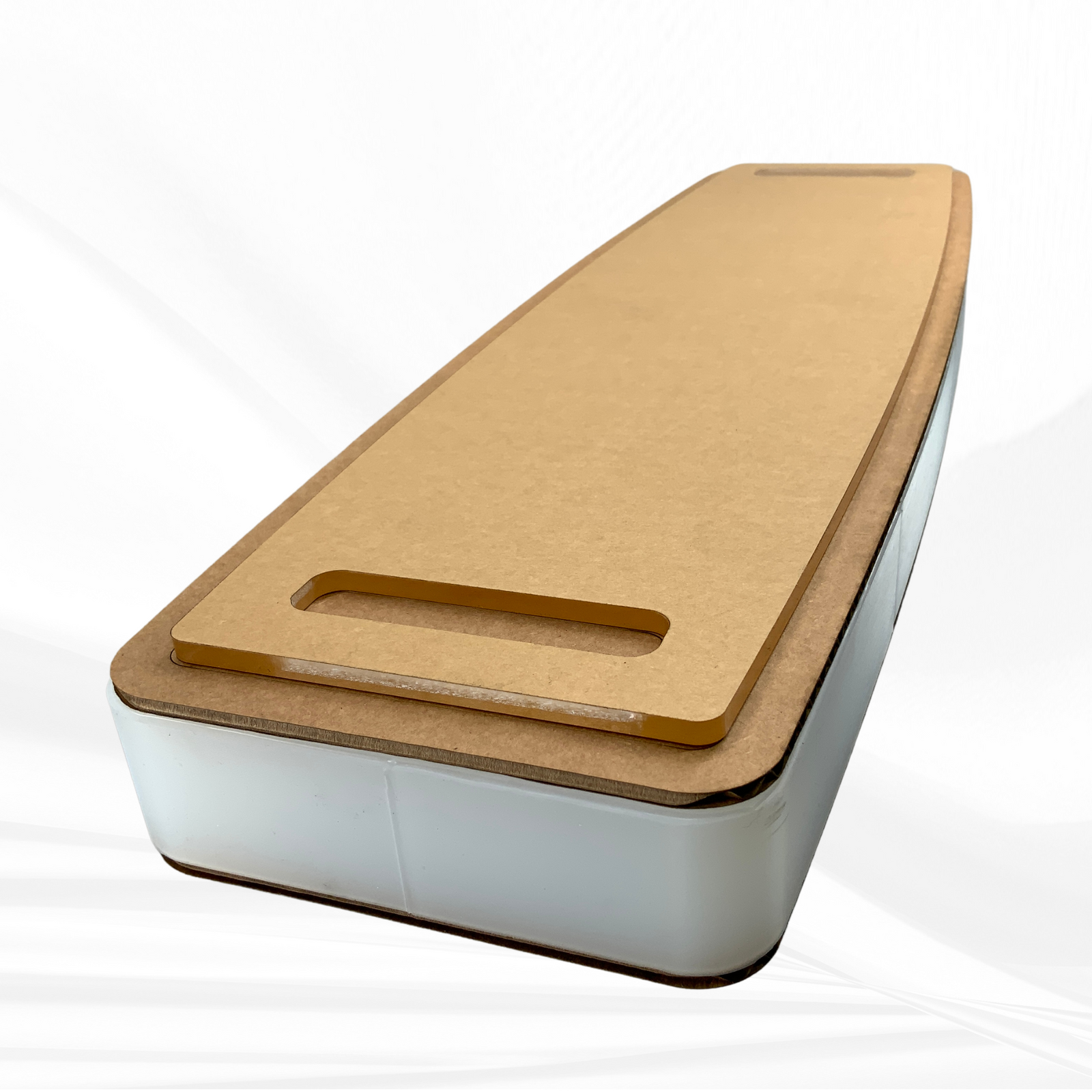 22" X 6" X 1.25" Large Bowed Rectangle with Dual Handles Silicone Mold