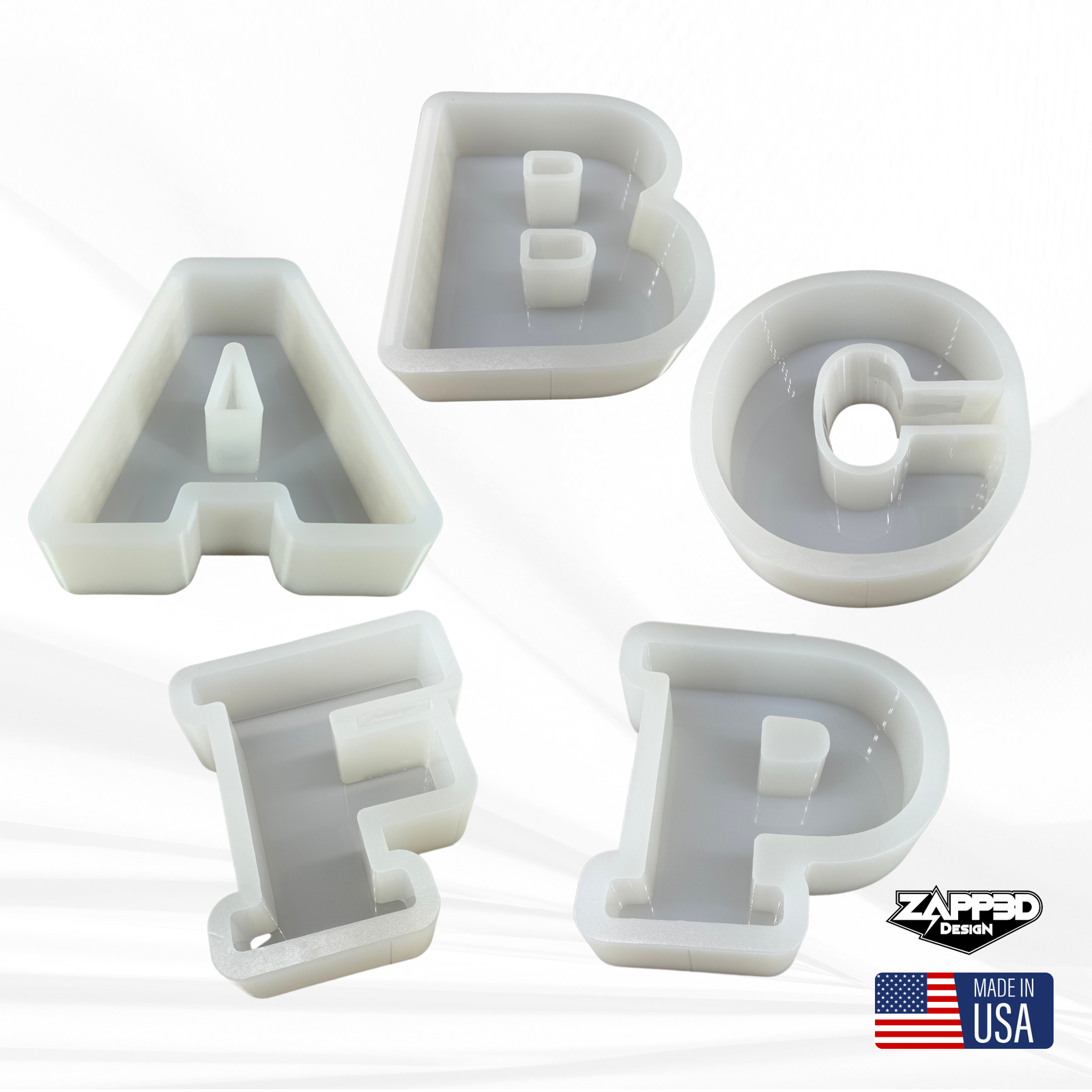 9" Tall - 3" Deep Alphabet Letter Silicone Molds