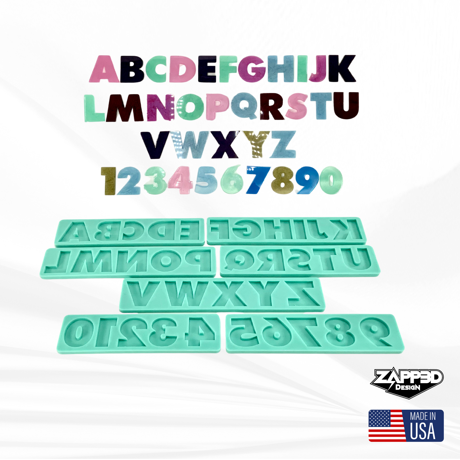 Alphabet Mold | 2” Tall | Numbers Mold | Full Reverse | Uppercase Alphabet Mold, Keychain Mold