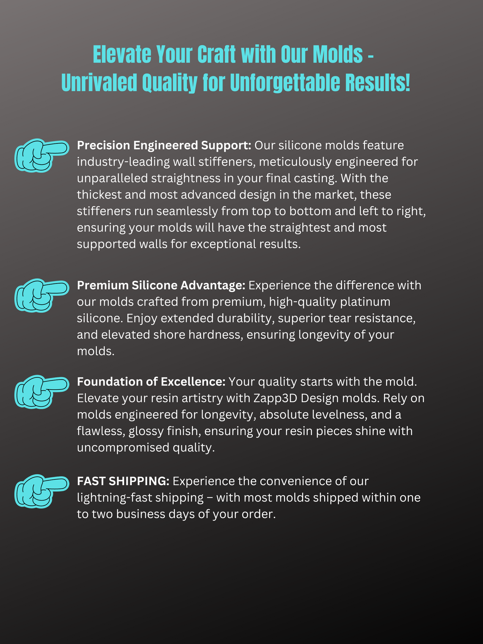 9" Tall - 3" Deep Alphabet Letter Silicone Molds