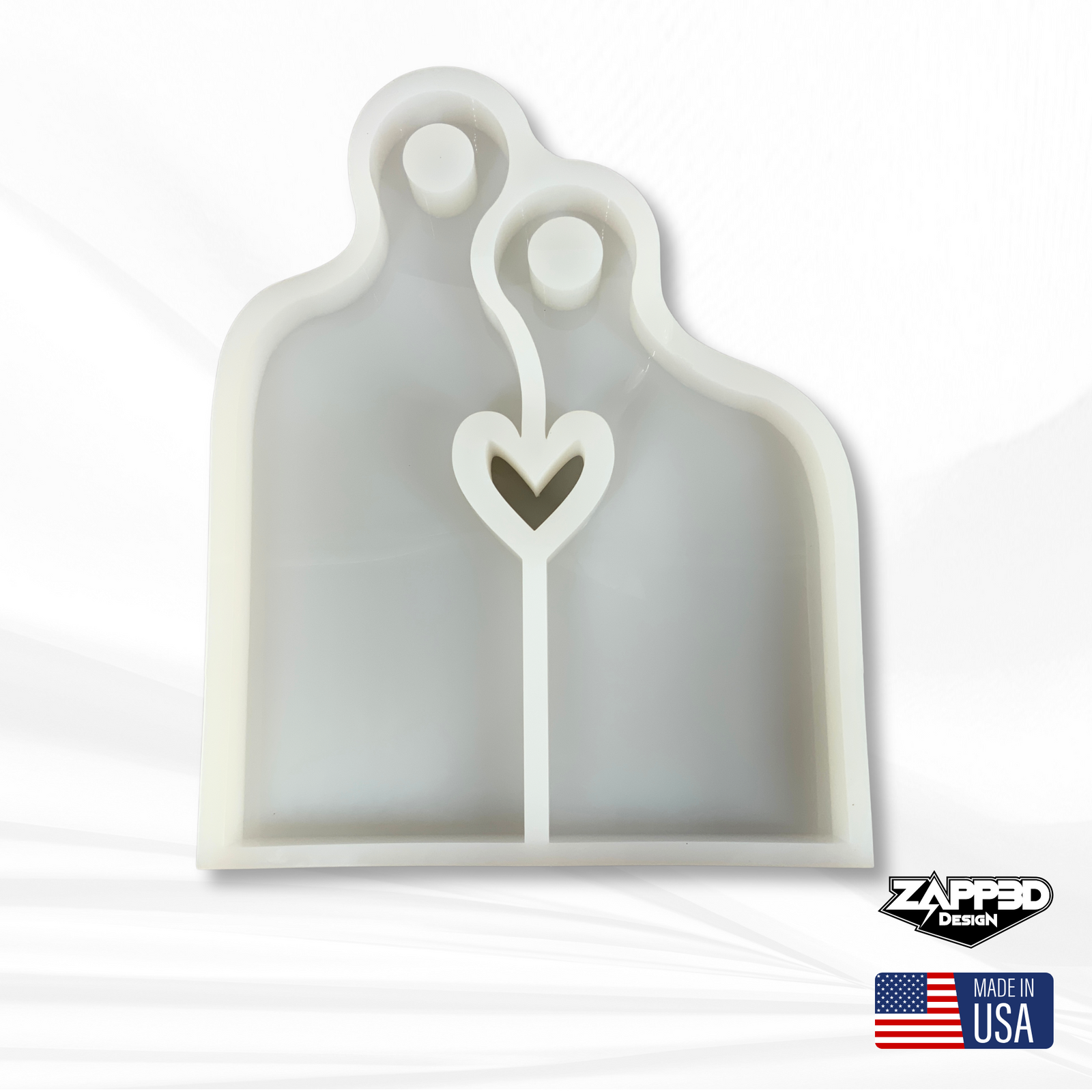 17" X 14" x 1.25" Romeo & Juliet Nesting Heart Serving Board Set Silicone Mold - Nesting Charcuterie Mold