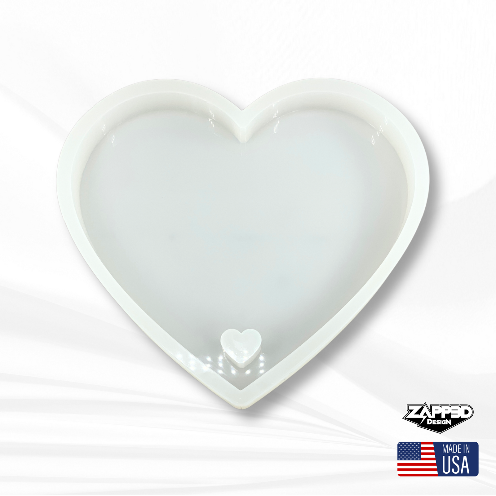 13"x 11.5"x 1.25" Heart Charcuterie Board Silicone Mold - Serving Board Mold