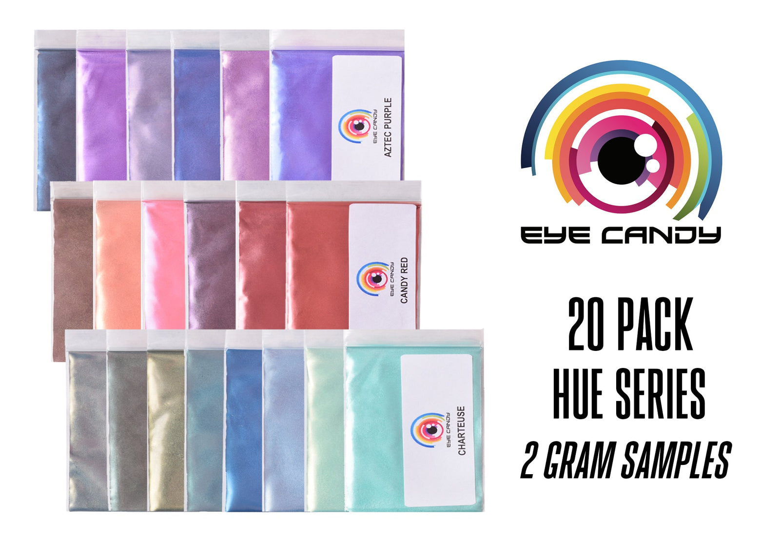 15 & 20 Color Hues Series Pigment Powder Variety Pack
