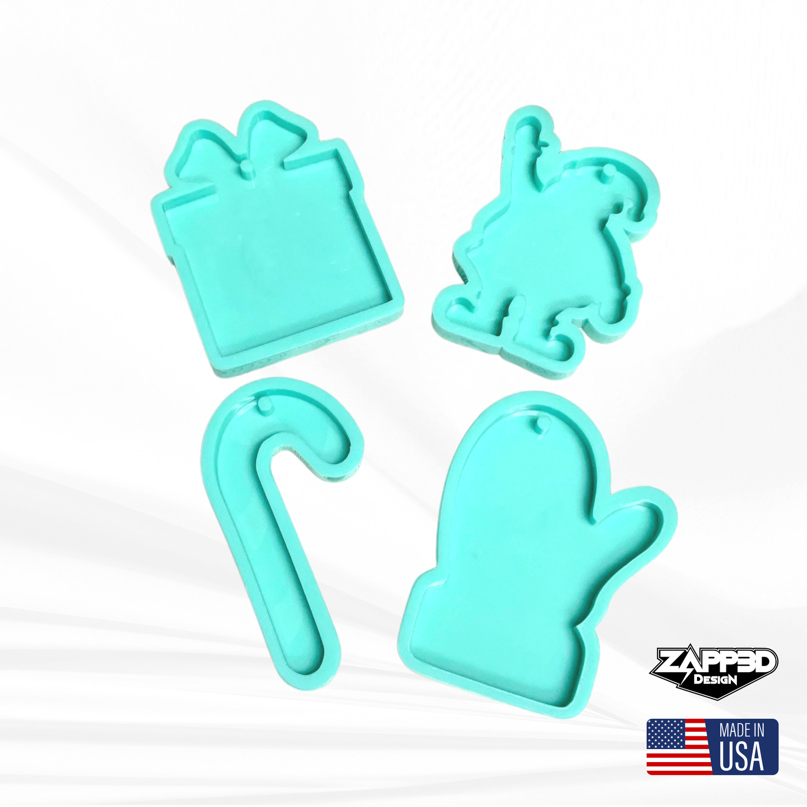 Christmas Ornaments Mold, Candy Cane Mold, Mitten Mold, Santa Mold, Gift Box Mold