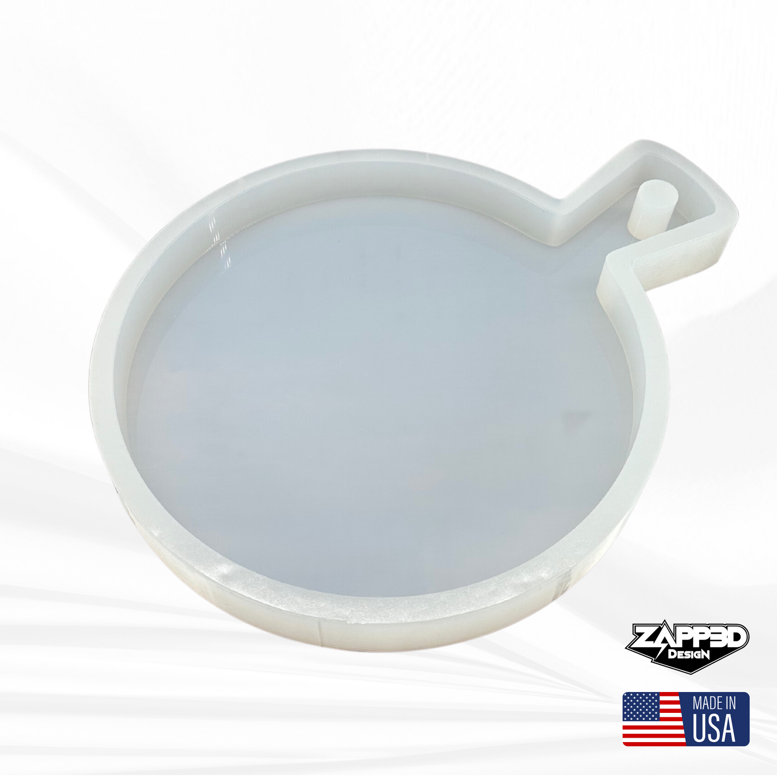 12" X 1.25" Round Charcuterie Board with Handle Silicone Mold