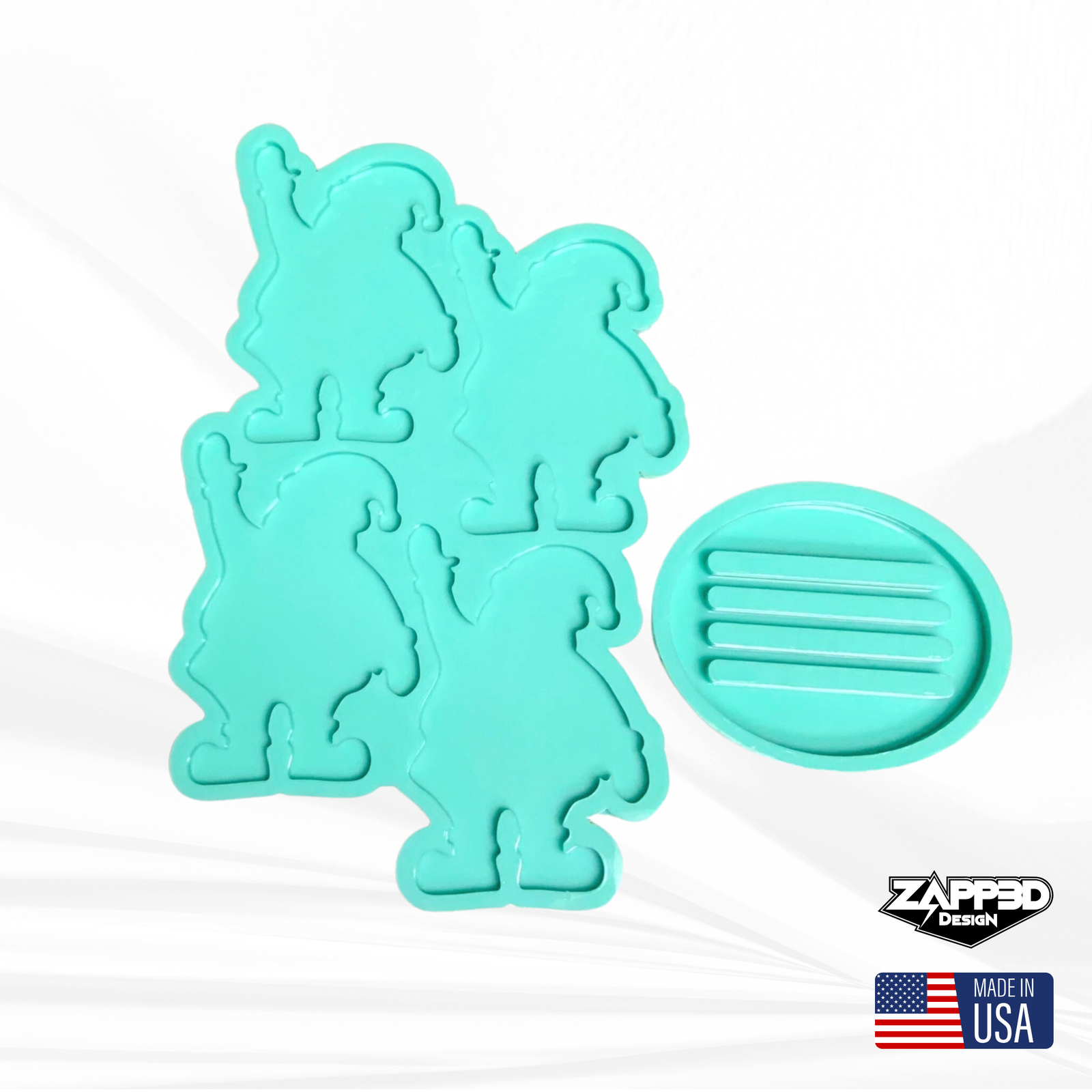 Santa Coaster Set Mold, Christmas Coaster Mold