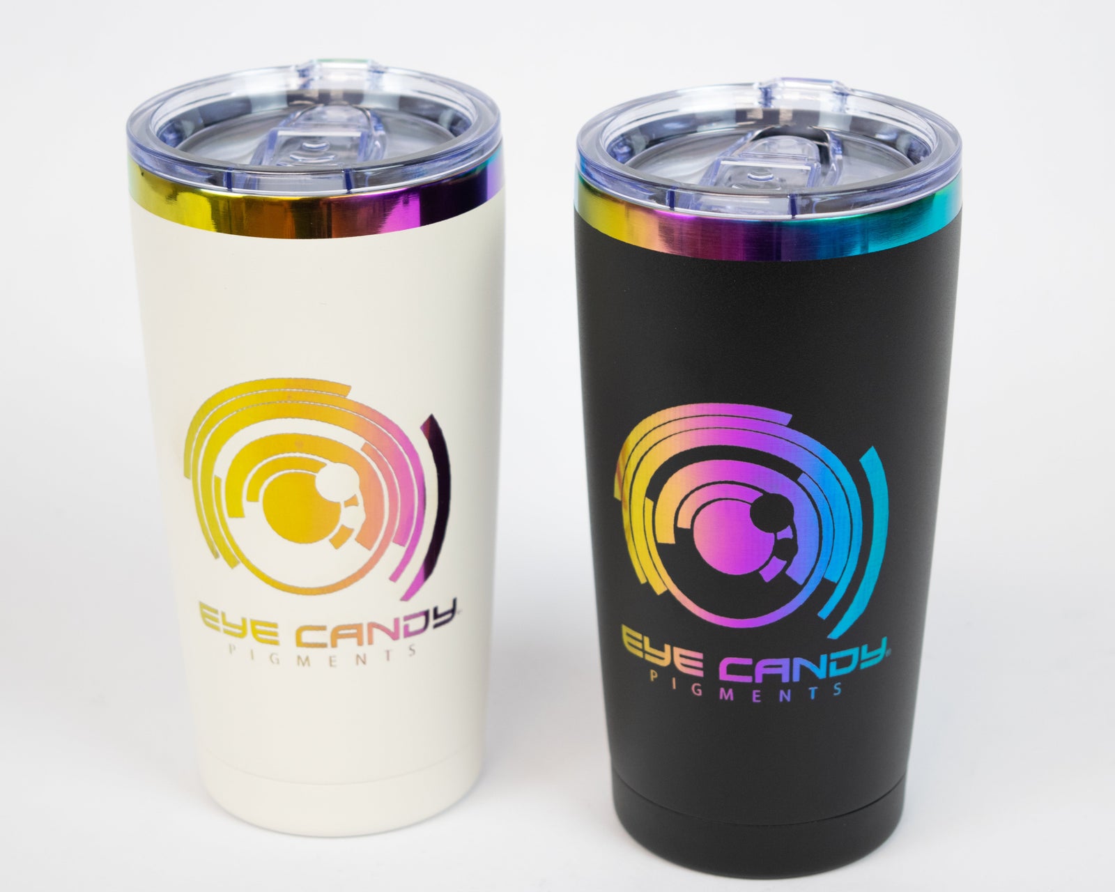 Eye Candy 20 oz Travel Mug - Black or White (Rainbow Foil)