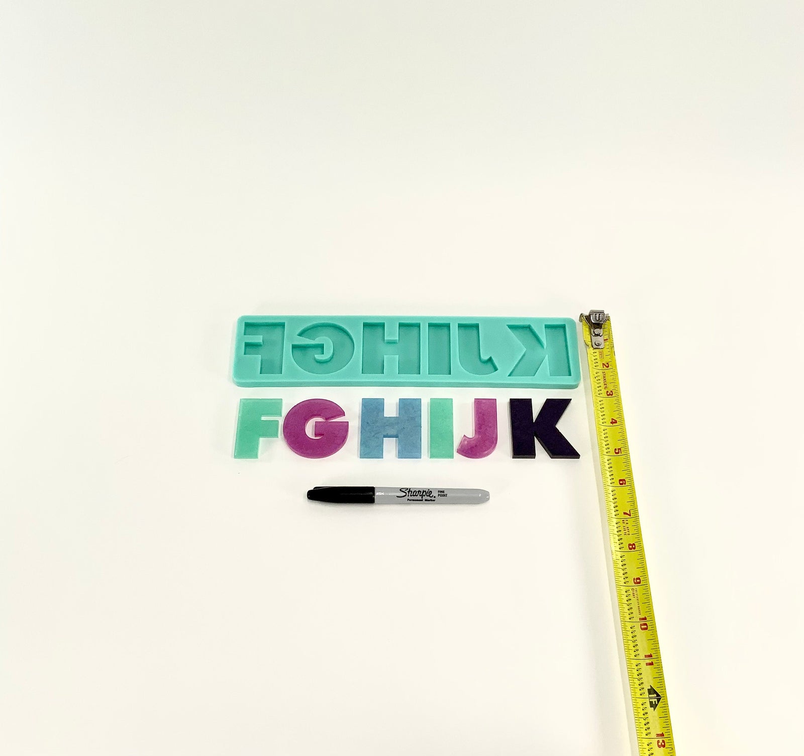 Alphabet Mold | 2” Tall | Numbers Mold | Full Reverse | Uppercase Alphabet Mold, Keychain Mold