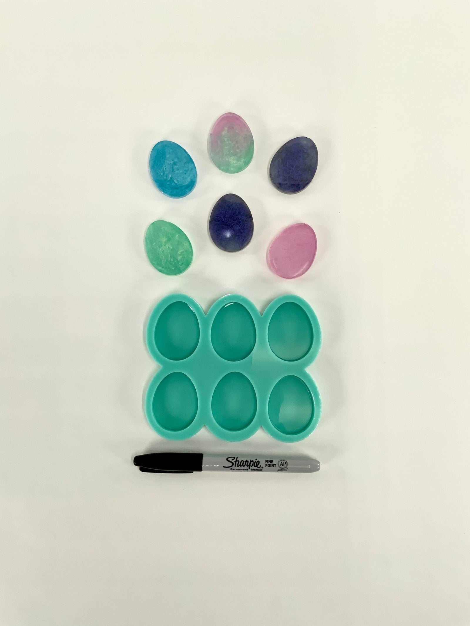 Egg Silicone Mold | 1.75”x1.5”x.25” | Keychain Mold, Magnet Mold, Easter Mold