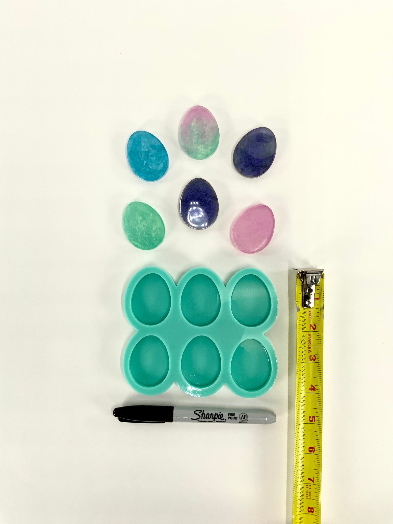 Egg Silicone Mold | 1.75”x1.5”x.25” | Keychain Mold, Magnet Mold, Easter Mold