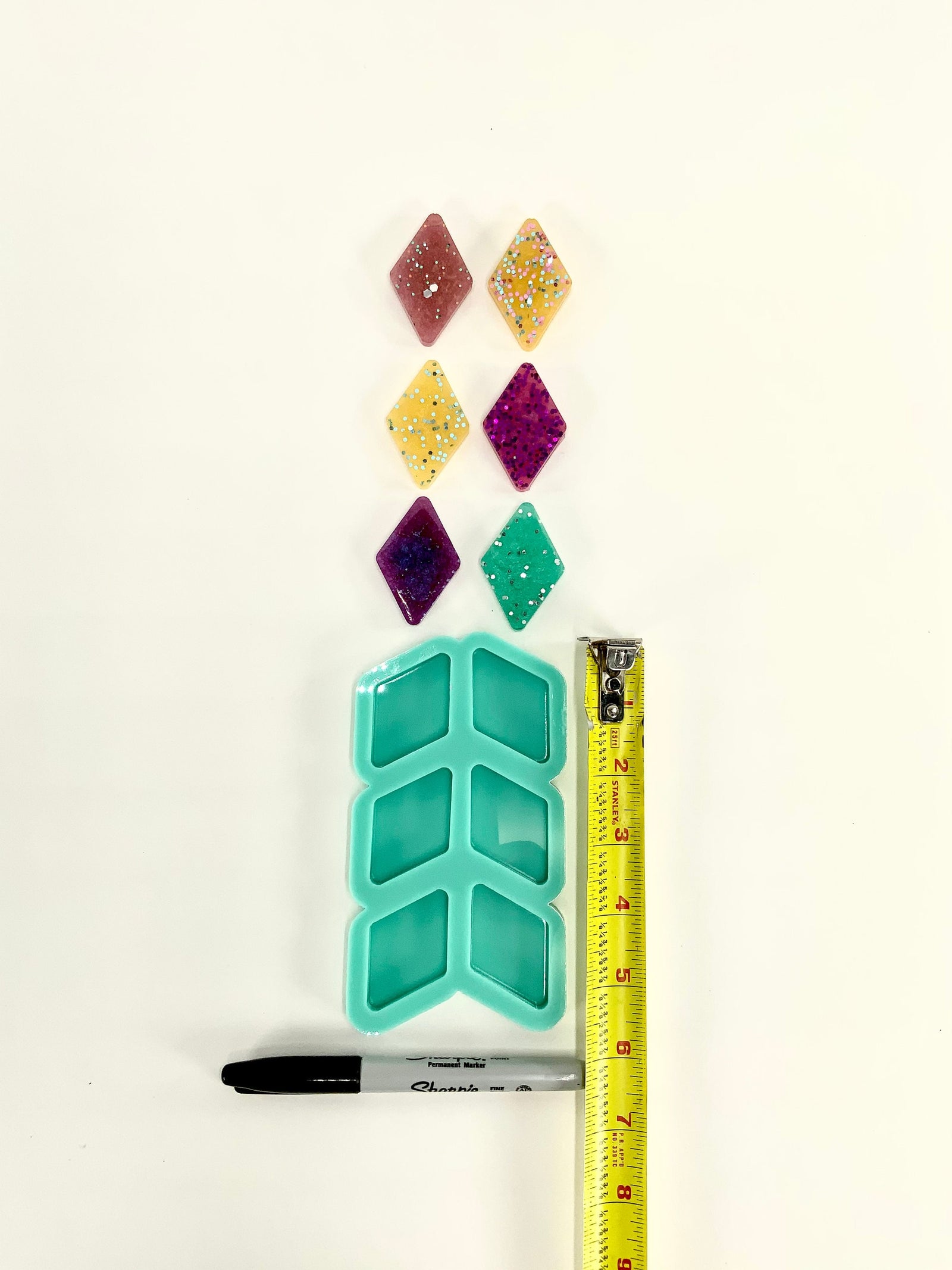 Diamond Keychain Mold | 2”x1.5”x.25” | Magnet Mold, Earring Mold