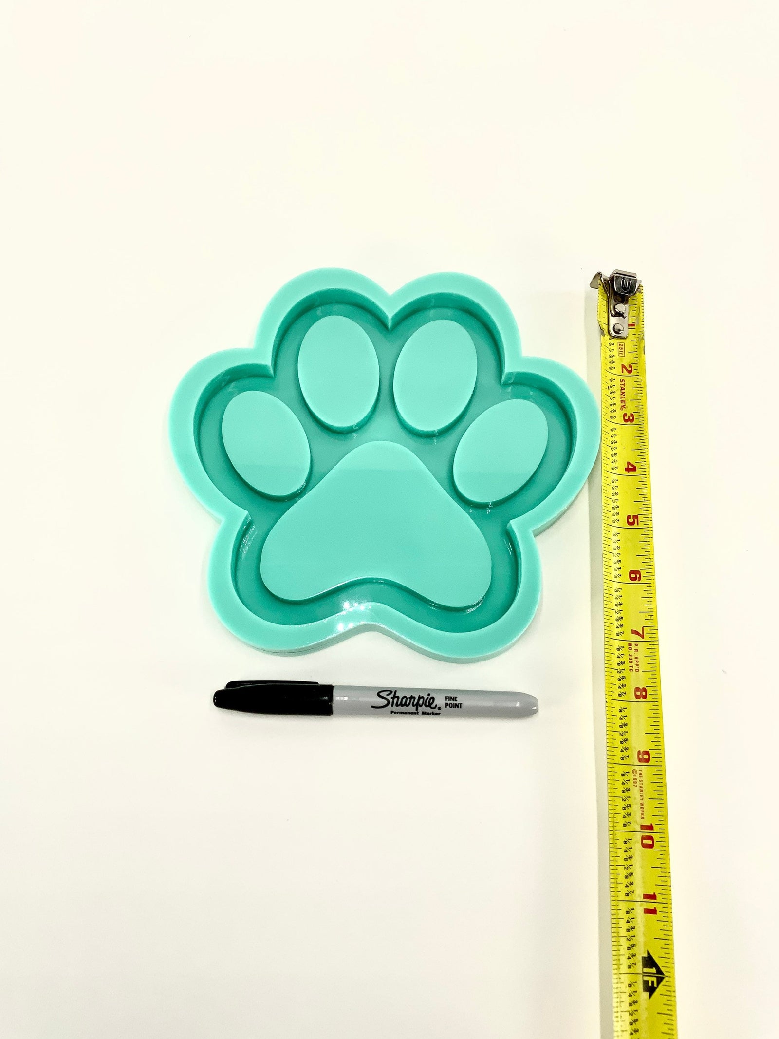 Paw Print Tray Silicone Mold | 7”x 7” | Dog Paw Print Mold, Cat Paw Print Mold