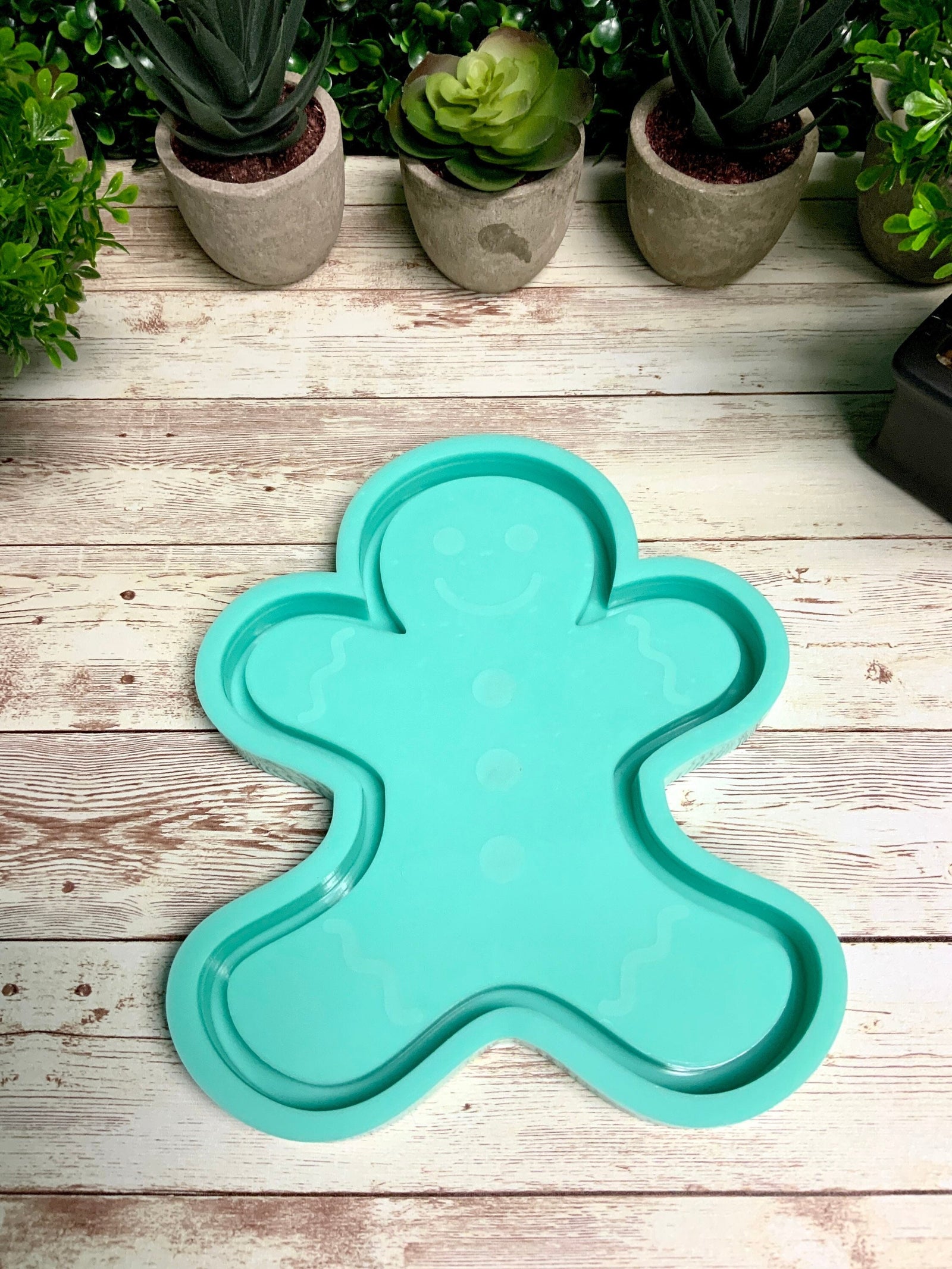Gingerbread Man Tray Mold | 7.5" x 6" | Christmas Mold, Holiday Mold