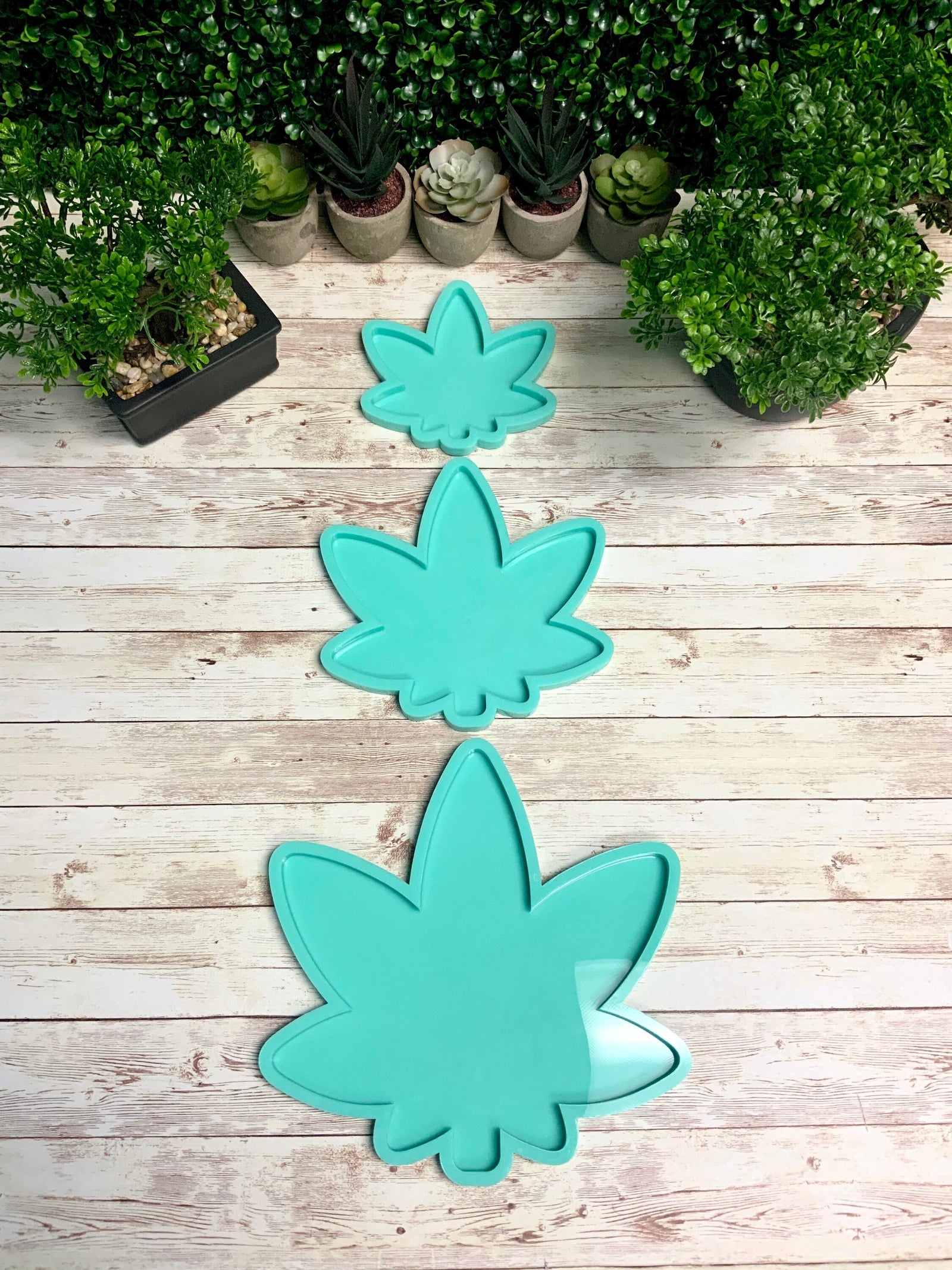 Weed Pot Leaf FLAT Silicone Mold | 5”, 7”, 9” |