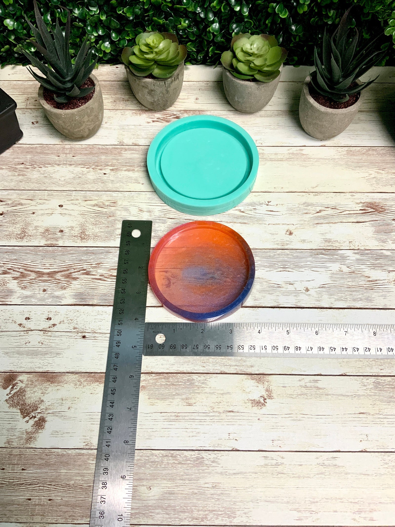 Round Coaster Mold with Rim, 4" Coaster