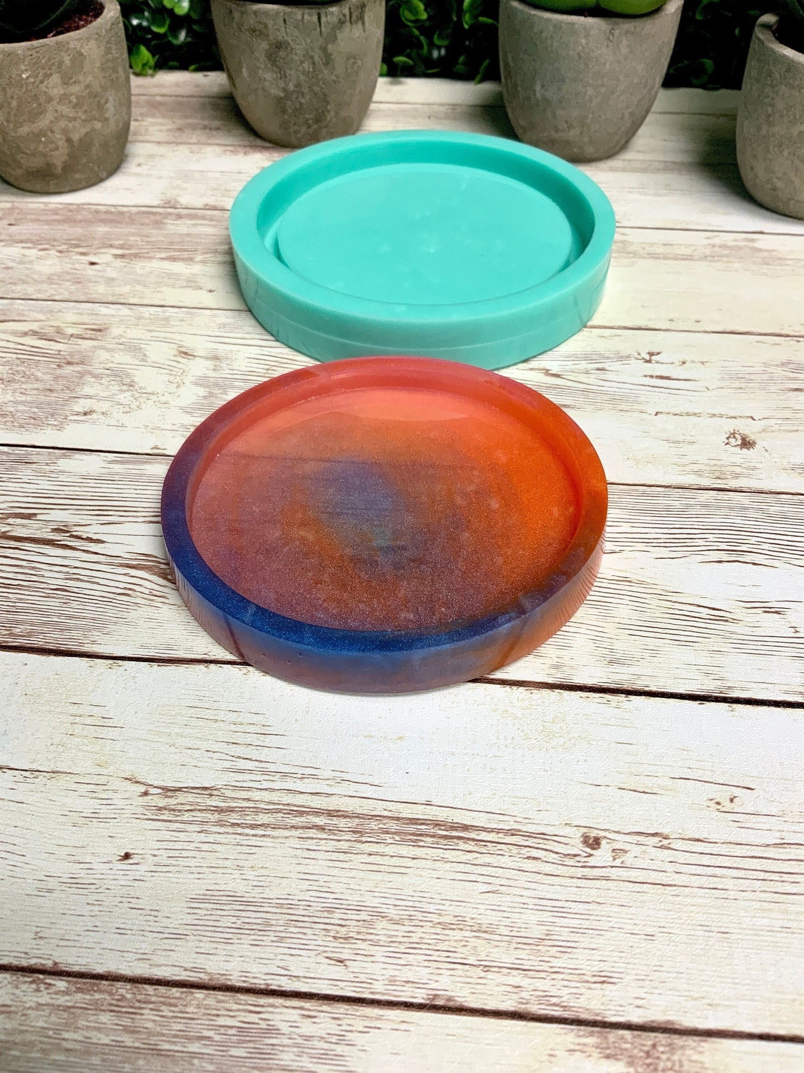 Round Coaster Mold with Rim, 4" Coaster