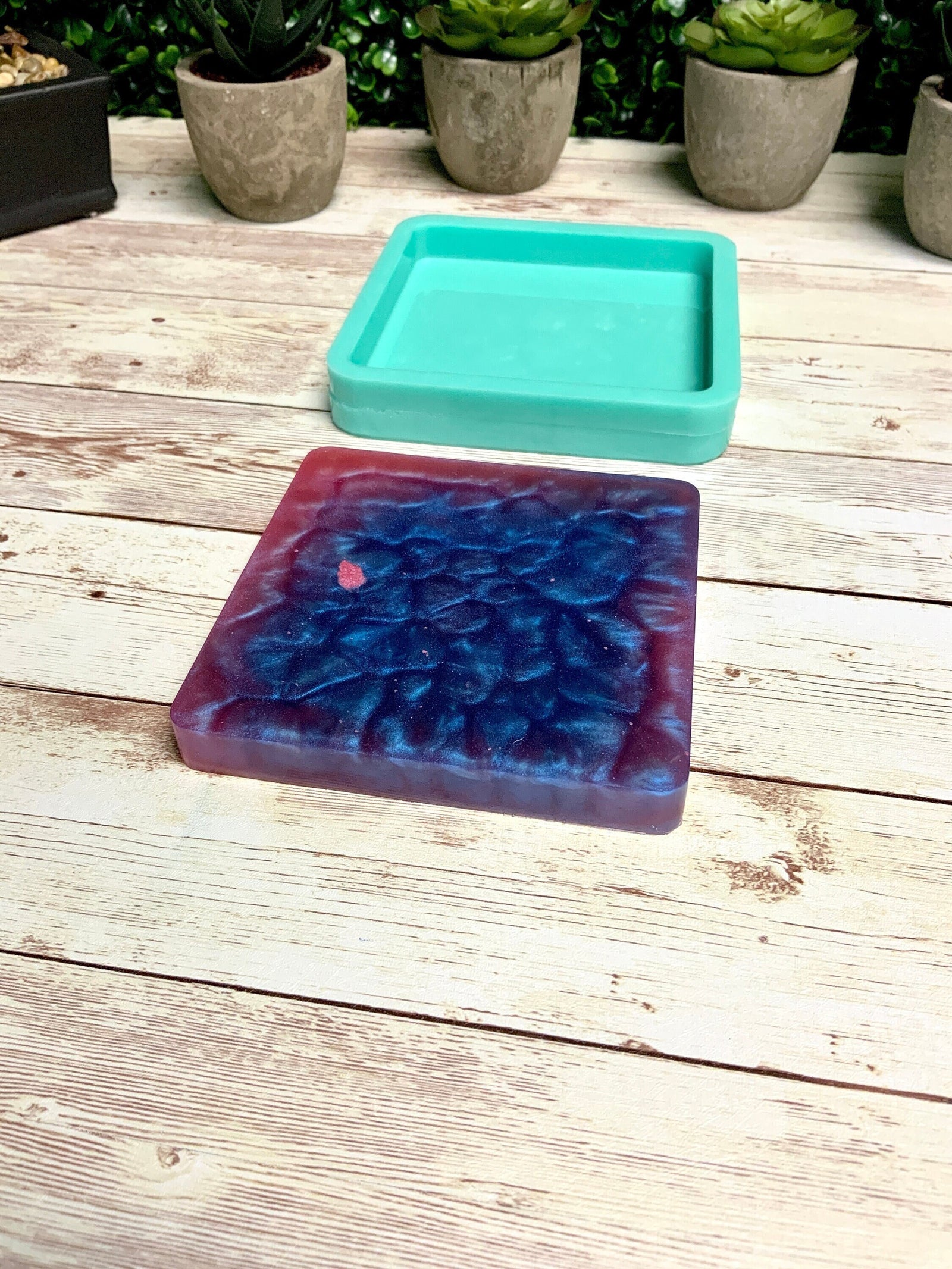 Square Coaster Mold, 4 inch Coaster Mold