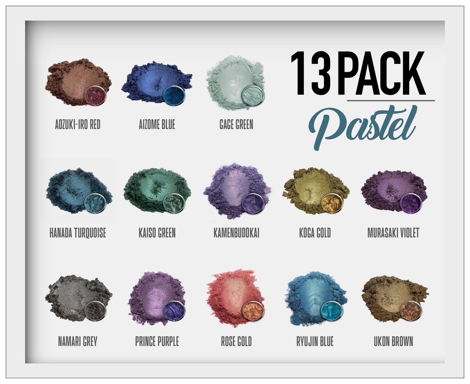 13 Color Pastel Series Pigment Powder Variety Pack