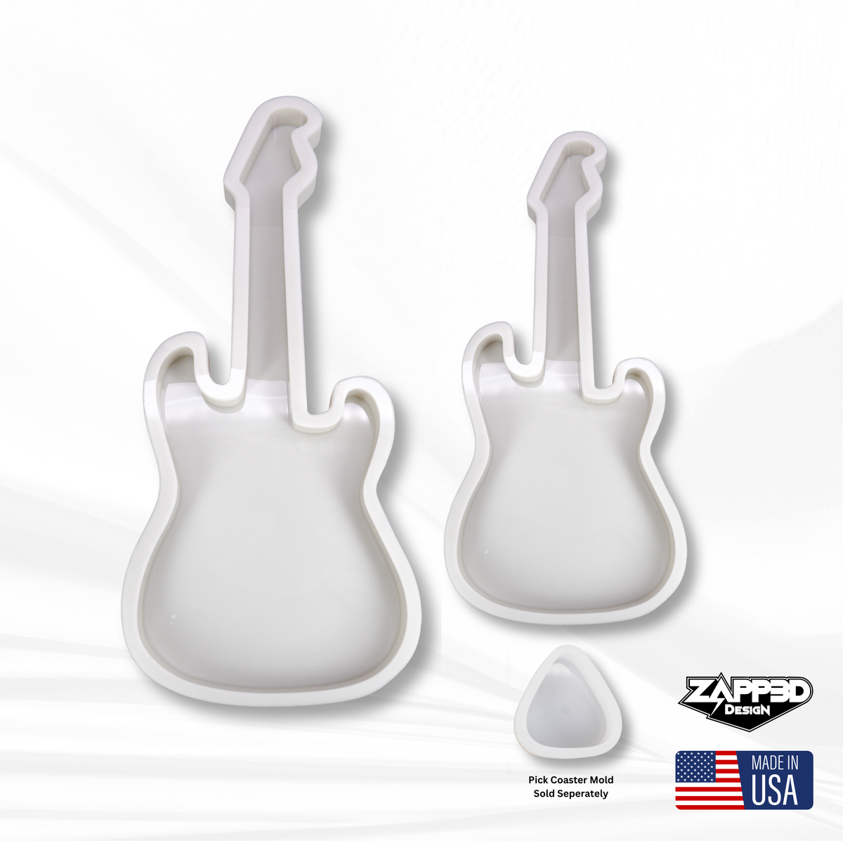 Guitar Silicone Mold | 2 Sizes | Pick Coaster Mold Option
