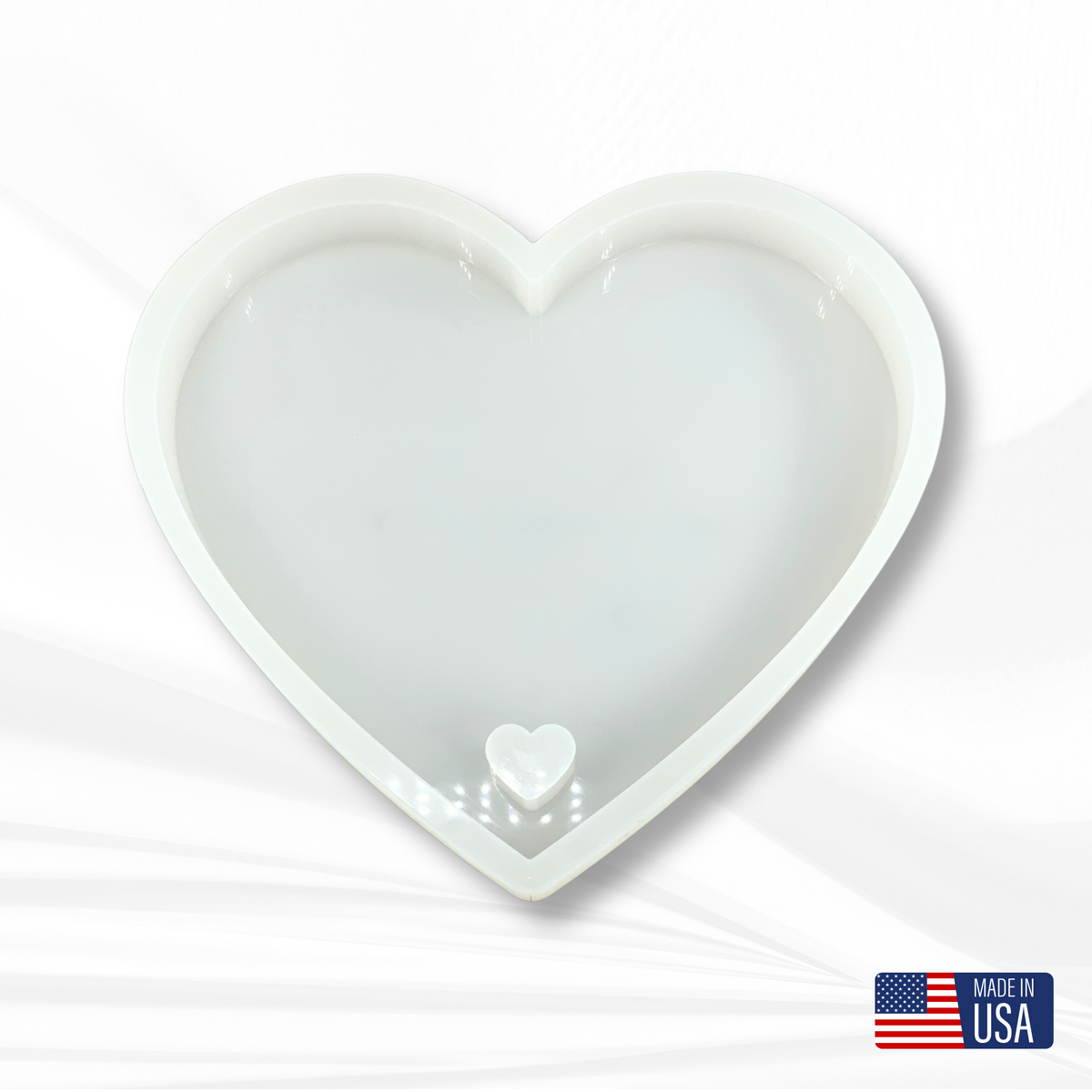 13&quot;x 11.5&quot;x 1.25&quot; Heart Charcuterie Board Silicone Mold - Serving Board Mold