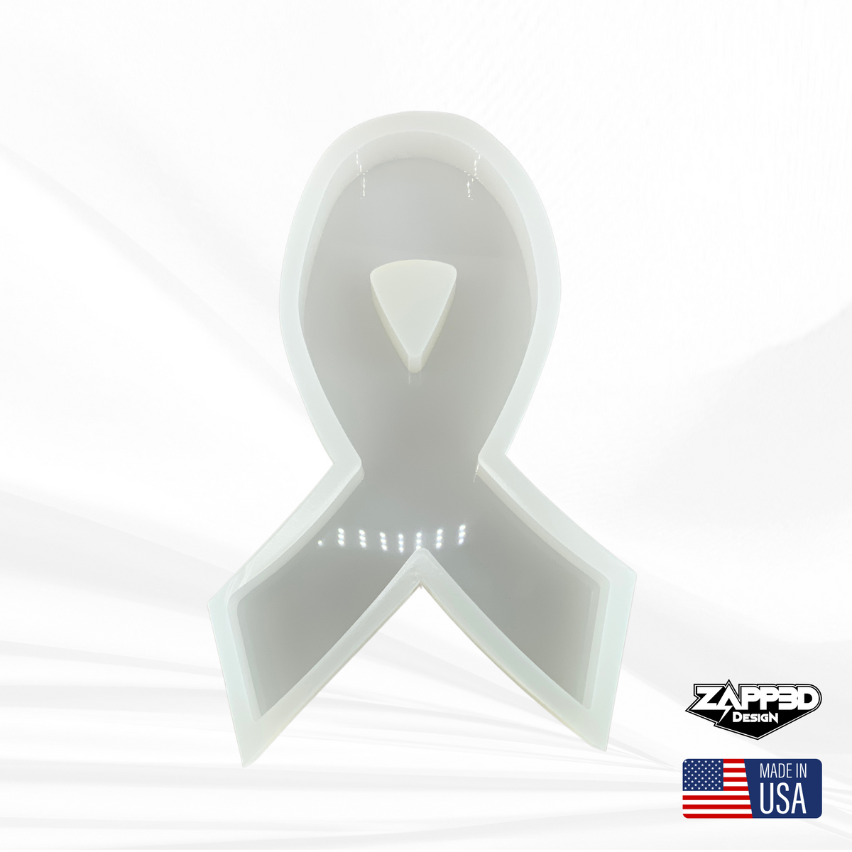 Cancer Awareness Ribbon Mold | 13&quot; x 8&quot; x 1.25&quot; | Cancer Ribbon Mold, Ribbon Mold