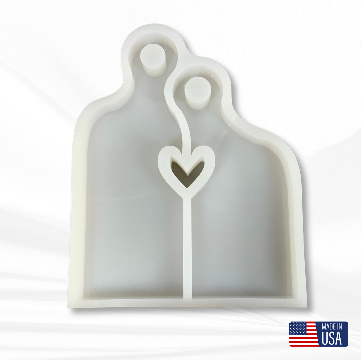 17&quot; X 14&quot; x 1.25&quot; Romeo &amp; Juliet Nesting Heart Serving Board Set Silicone Mold - Nesting Charcuterie Mold