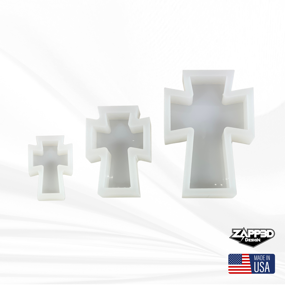 Flared Cross Silicone Mold | 5 Sizes | Cross Mold