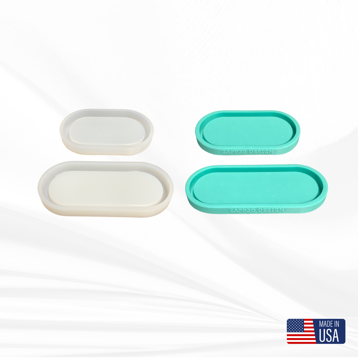 Pill Tray Mold | Sizes - 7&quot;, 9&quot; | 2 Styles | Oval Tray Mold