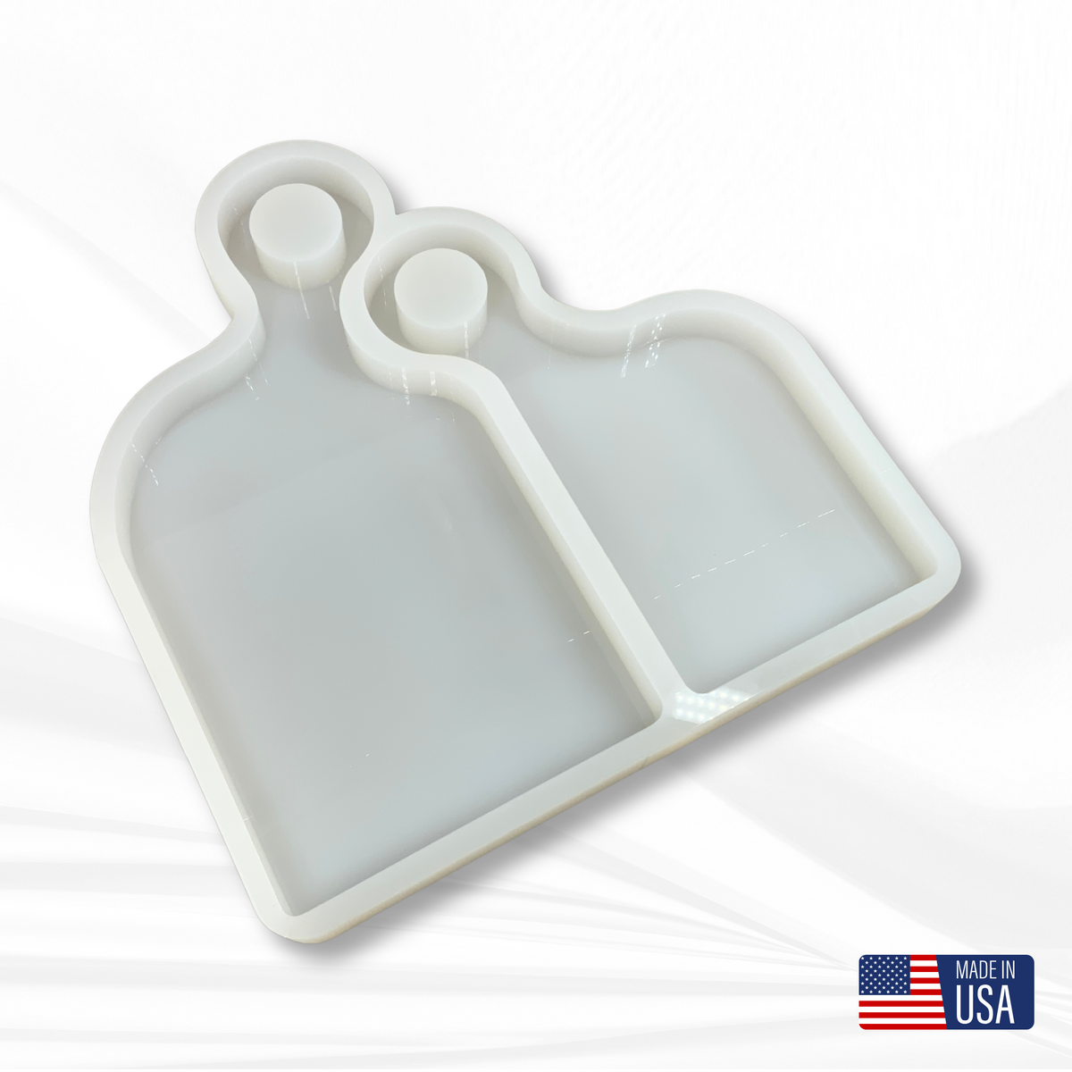 17&quot; X 17.5&quot; x 1.25&quot; Romeo &amp; Juliet Nesting Serving Board Set Silicone Mold - Nesting Charcuterie Mold