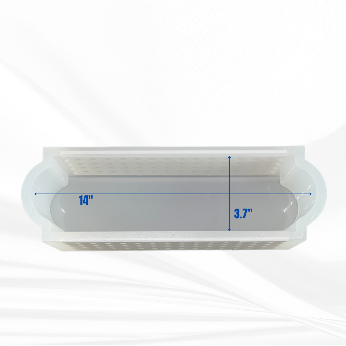 14" x 3.7" x 3" Deep Rectangle Silicone Mold with Rounded Ends, Renaissance Collection