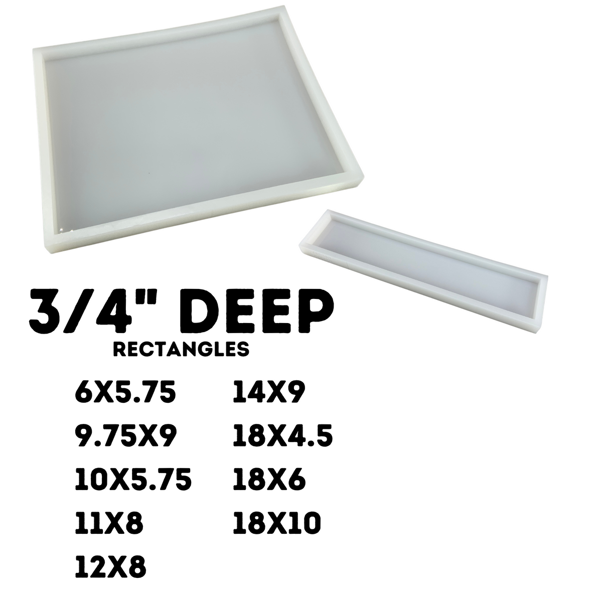 3/4&quot; Deep Rectangle Silicone Mold | 9 SIZES |