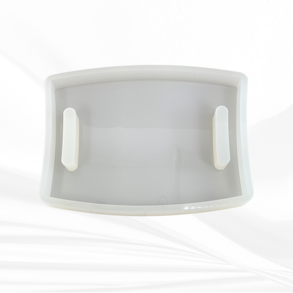 16"x 12"x 1.25" Chunky Bowed Rectangle Board Silicone Mold, Dual Handles