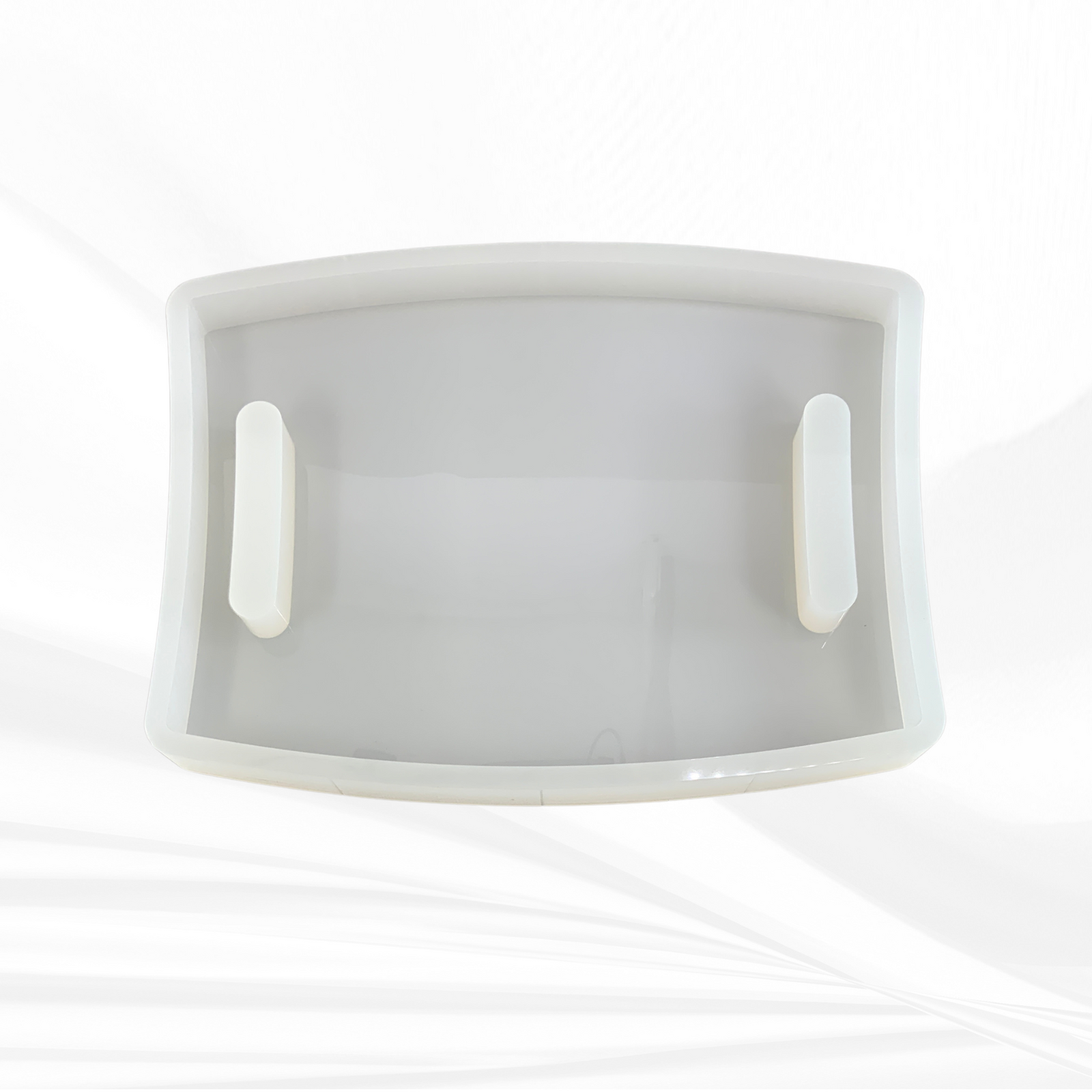 16"x 12"x 1.25" Chunky Bowed Rectangle Board Silicone Mold, Dual Handles