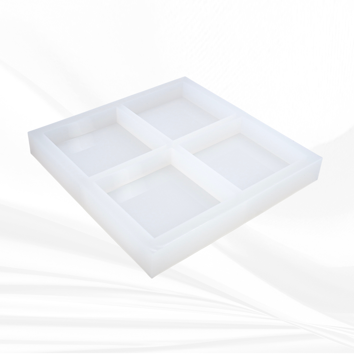 4"x4"x1" Coaster Mold | 4 or 8 Cavity | Square Coaster Silicone Mold