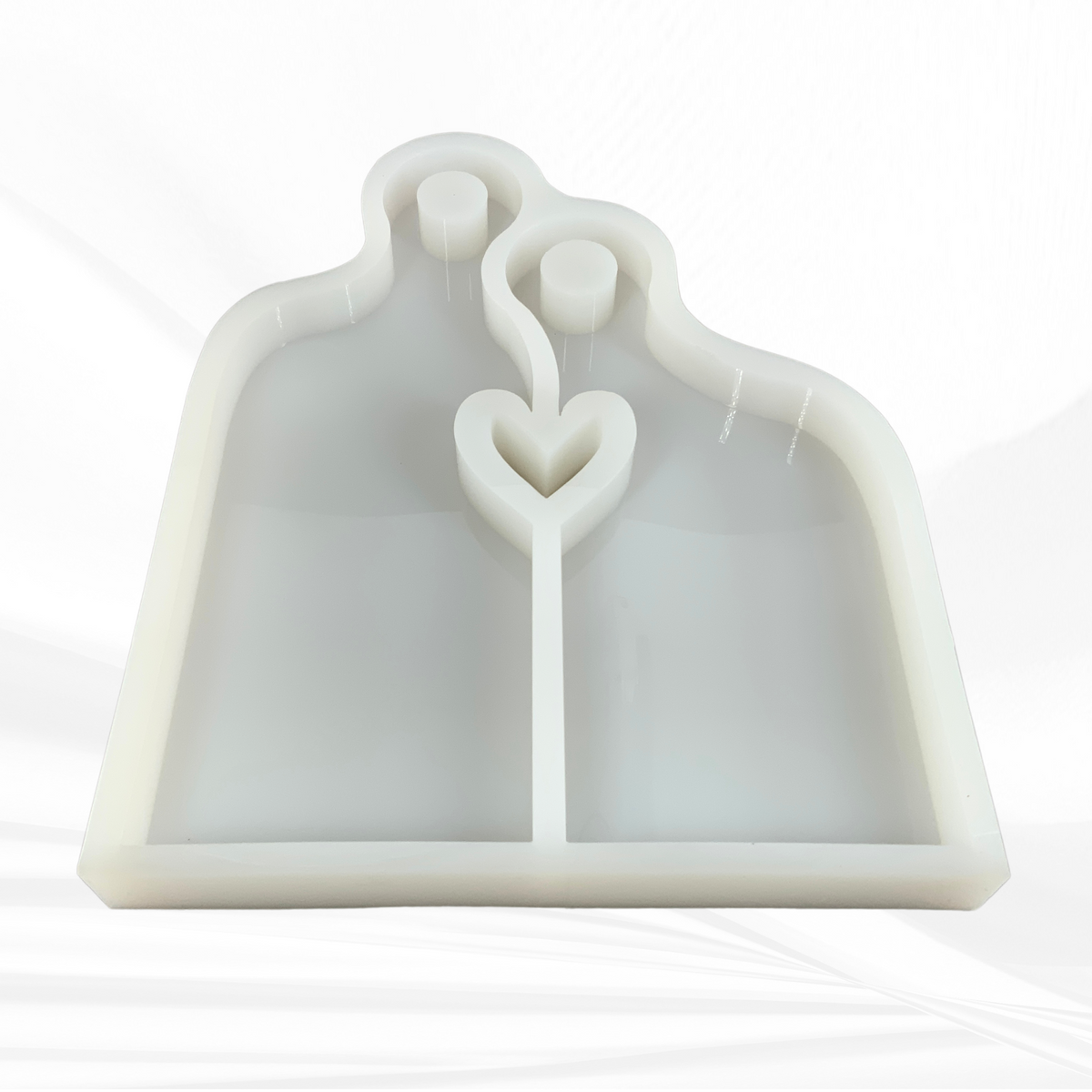 17" X 14" x 1.25" Romeo & Juliet Nesting Heart Serving Board Set Silicone Mold - Nesting Charcuterie Mold