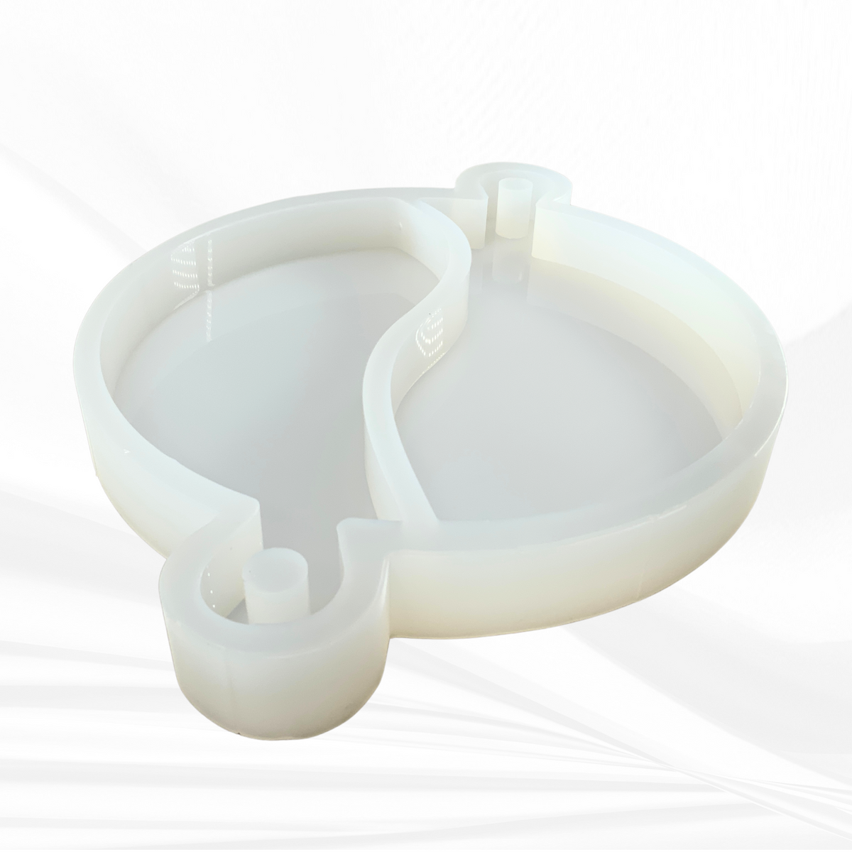 12" Round x 1.25" Romeo & Juliet Serving Board Set Silicone Mold - Nesting Serving Board Mold