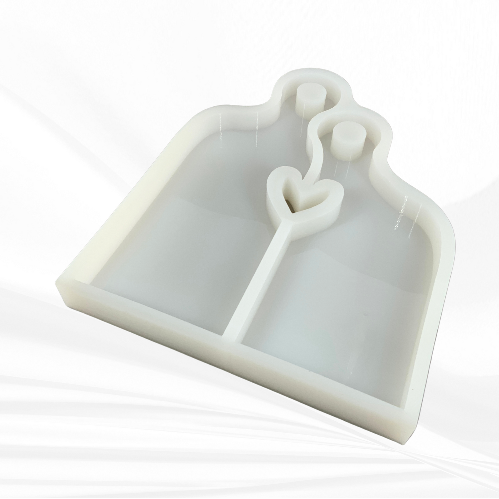 17" X 14" x 1.25" Romeo & Juliet Nesting Heart Serving Board Set Silicone Mold - Nesting Charcuterie Mold