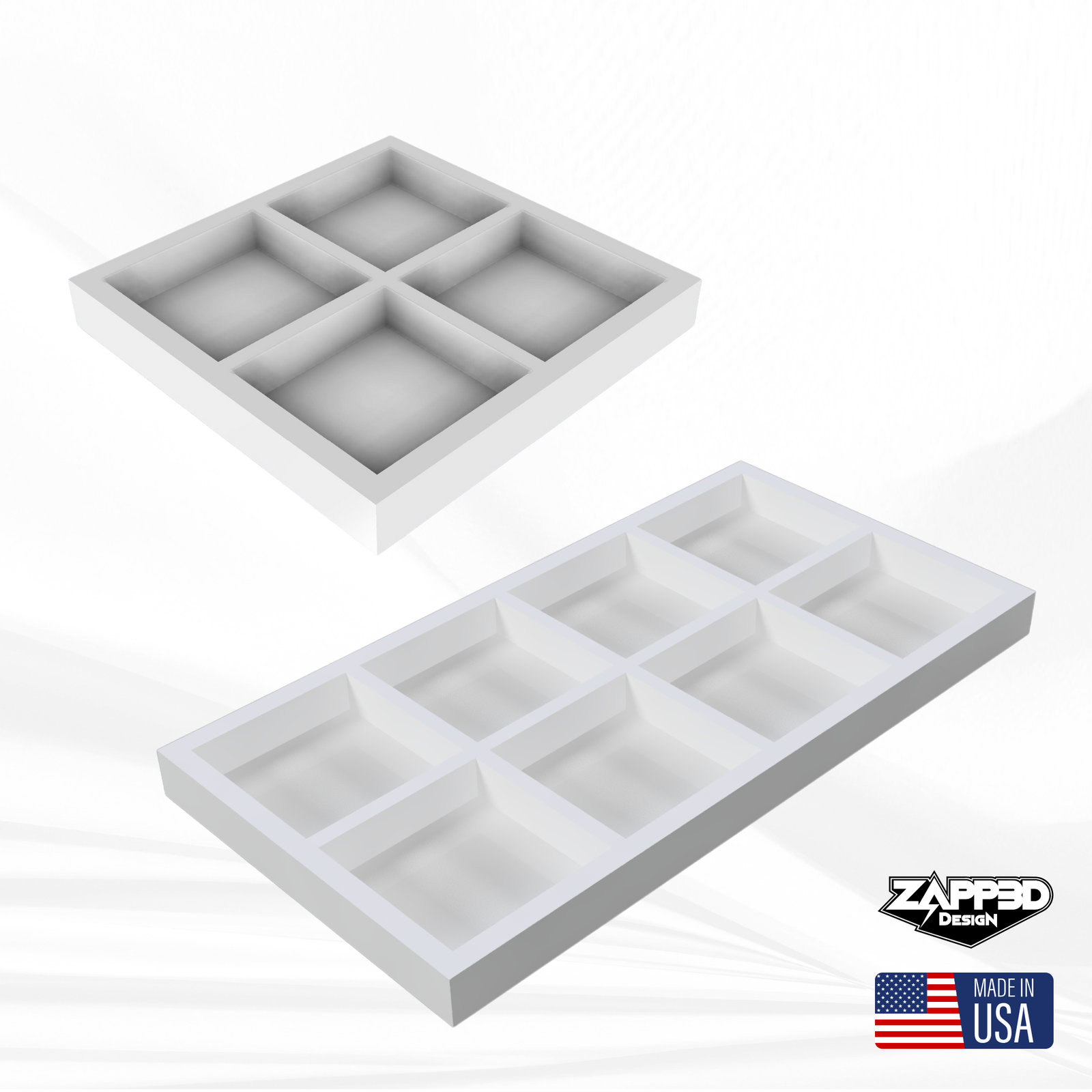 4"x4"x1" Coaster Mold | 4 or 8 Cavity | Square Coaster Silicone Mold