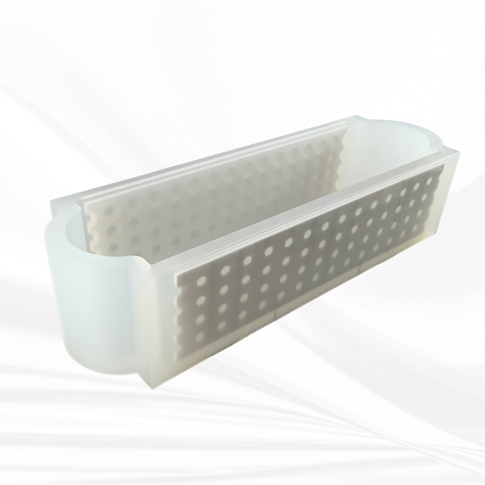 14" x 3.7" x 3" Deep Rectangle Silicone Mold with Rounded Ends, Renaissance Collection