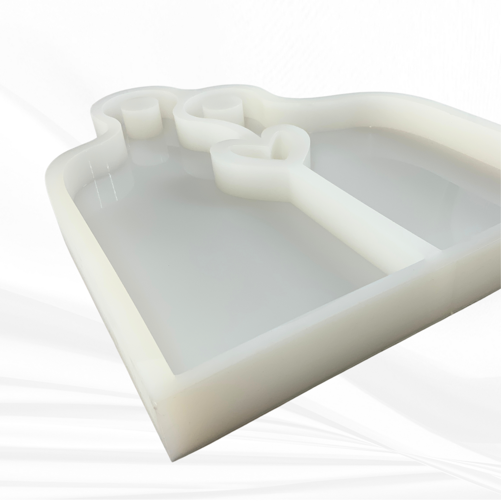 17" X 14" x 1.25" Romeo & Juliet Nesting Heart Serving Board Set Silicone Mold - Nesting Charcuterie Mold